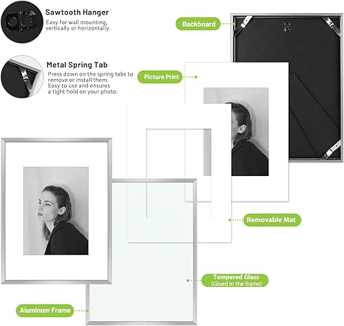 Vista 287 de Golden State Art - Portarretratos de aluminio de 18 x 24 pulgadas - con paspartú para fotos de 16 x 20 pulgadas o sin paspartú para póster de 18 x