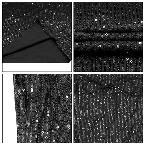 Image of Women Sparkle Sequins Mini Dress Sexy Tie Back Bodycon Dress Long Sleeve Shiny Evening Dresses Night Out Party Outfits