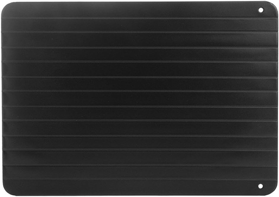 Black Rectangular Aluminum Defrosting Tray for Food