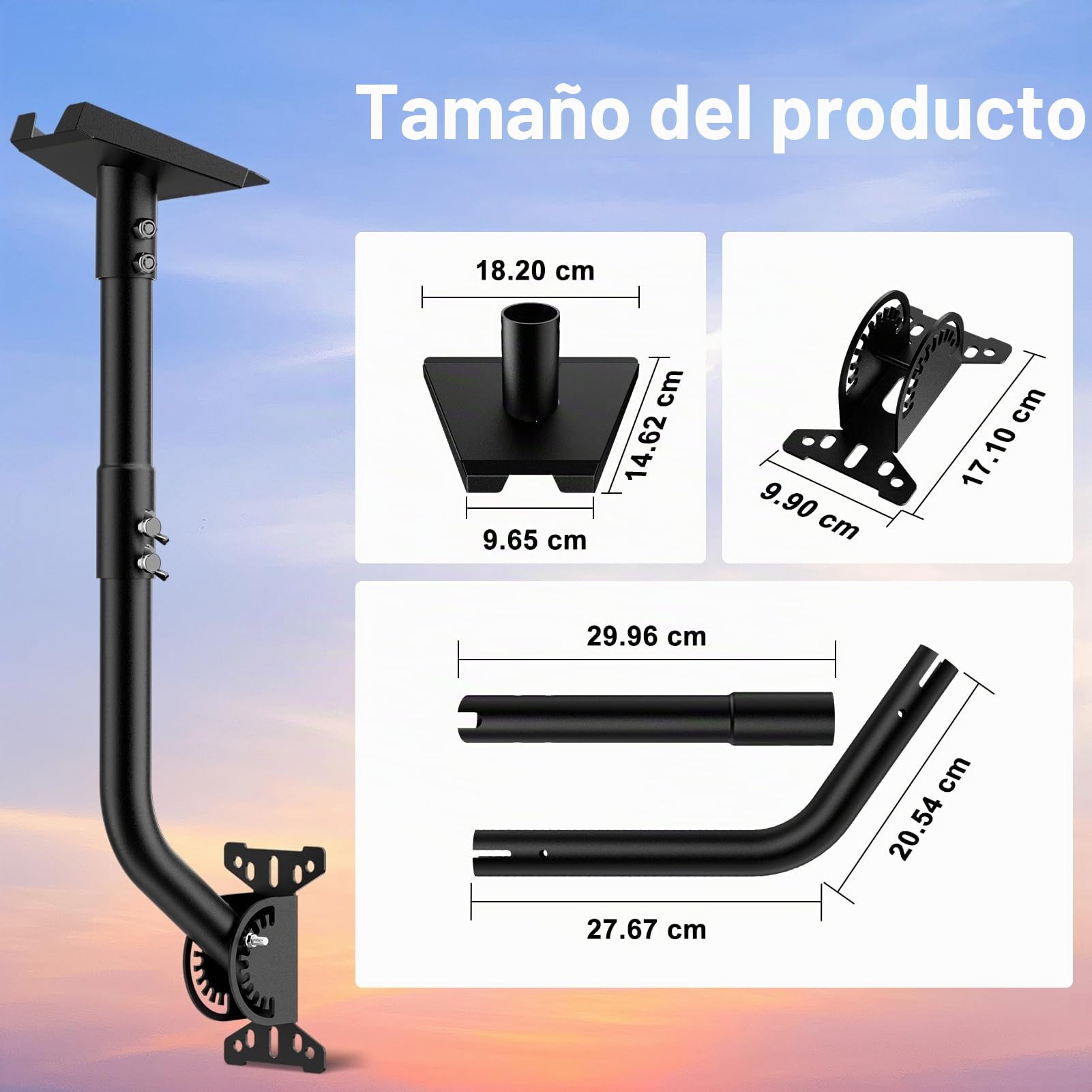 Mwin Soporte Starlink Gen 3, Soporte de Pared Ajustable 180° para Techo, Starlink Internet Satelital Kit con Adaptador y Tubo para Starlink Gen 3