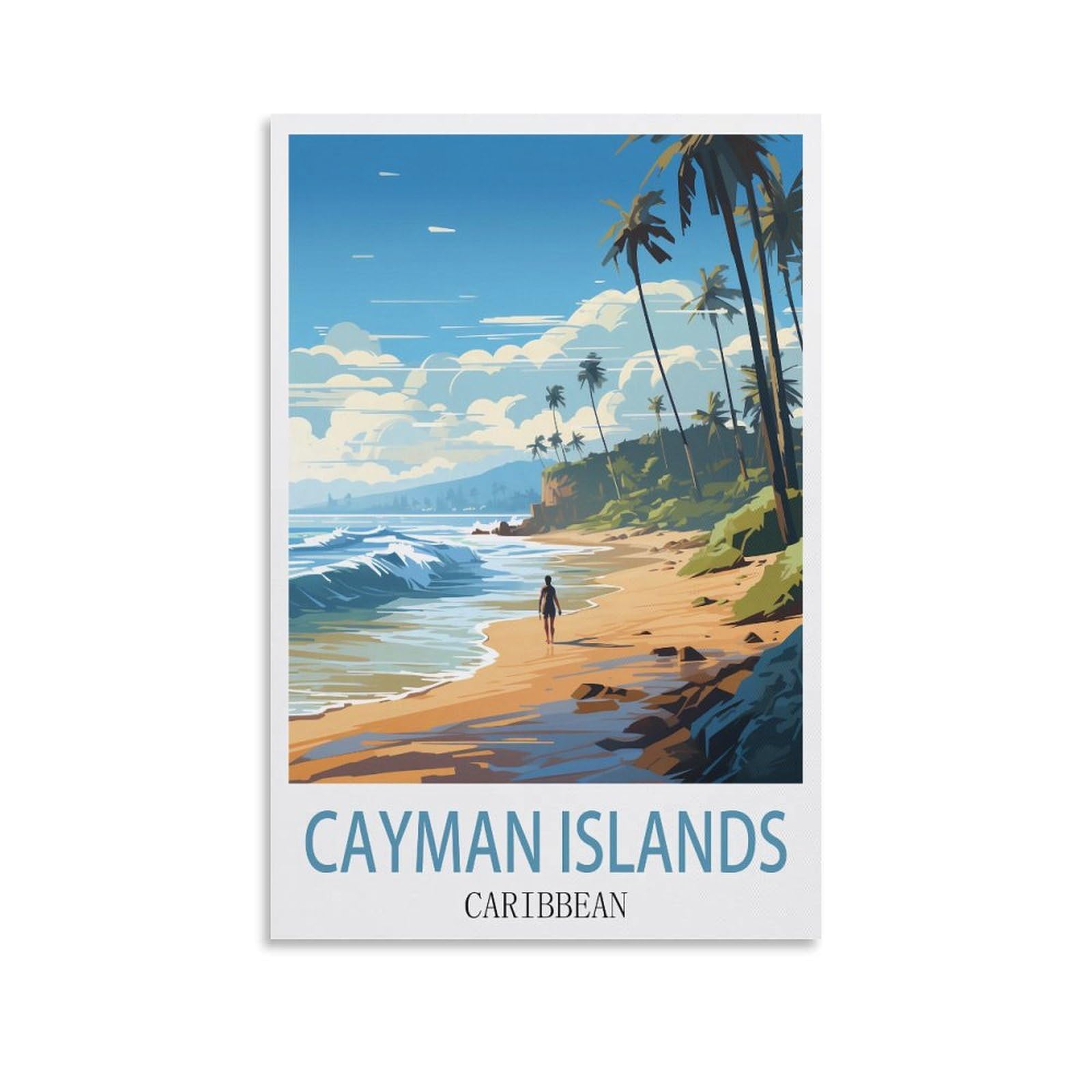 EZMLFA Diamond Painting Kits for Adults,Cayman Islands Caribbean 5D Diamond Painting Kit for Adults Beginners, DIY Full Round Drill Gem Art Kits for Home 50x60cm