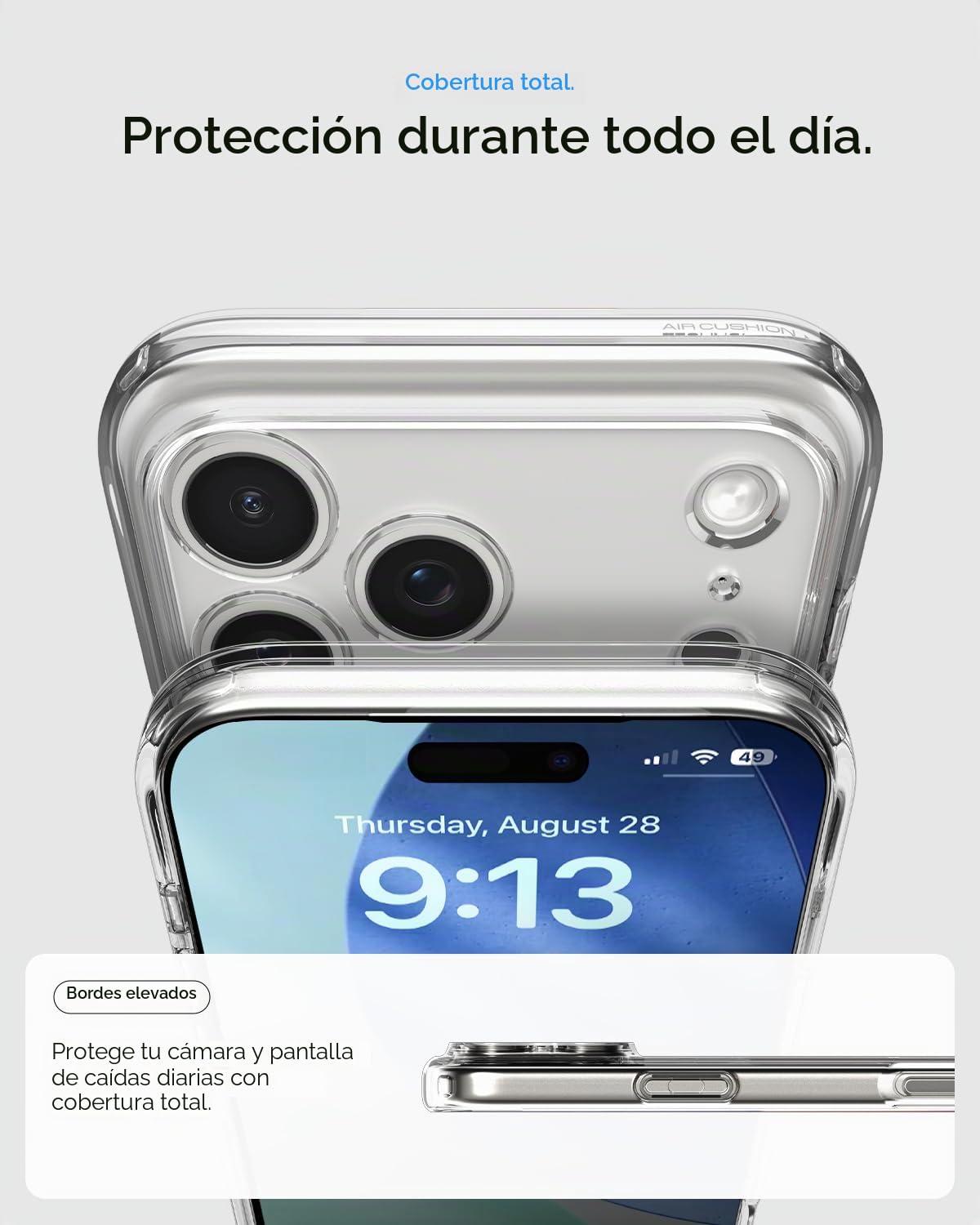 Spigen Ultra Hybrid Pack - Funda Transparente & Protectores de Pantalla/Cámara para iPhone 17 Pro