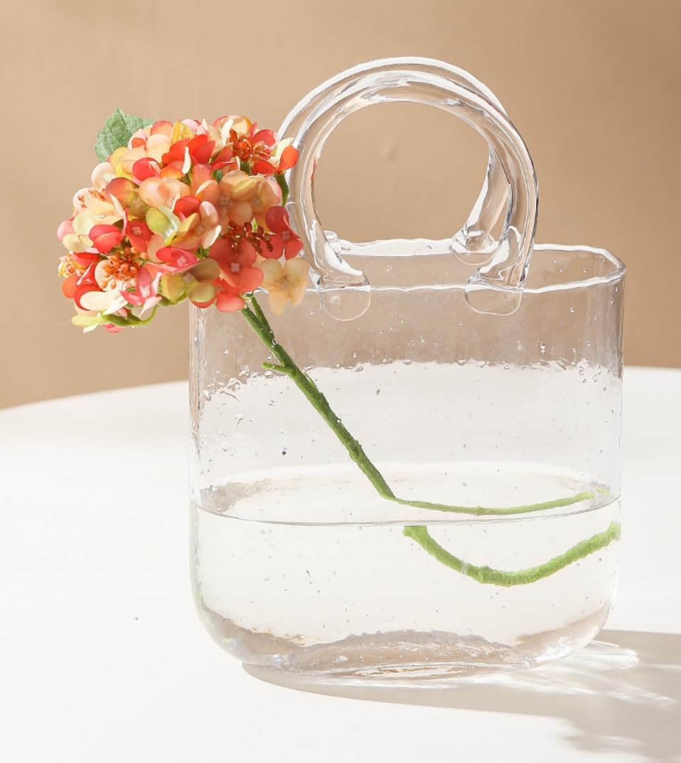 Vase en verre transparent centre de table et petit aquarium polyvalent