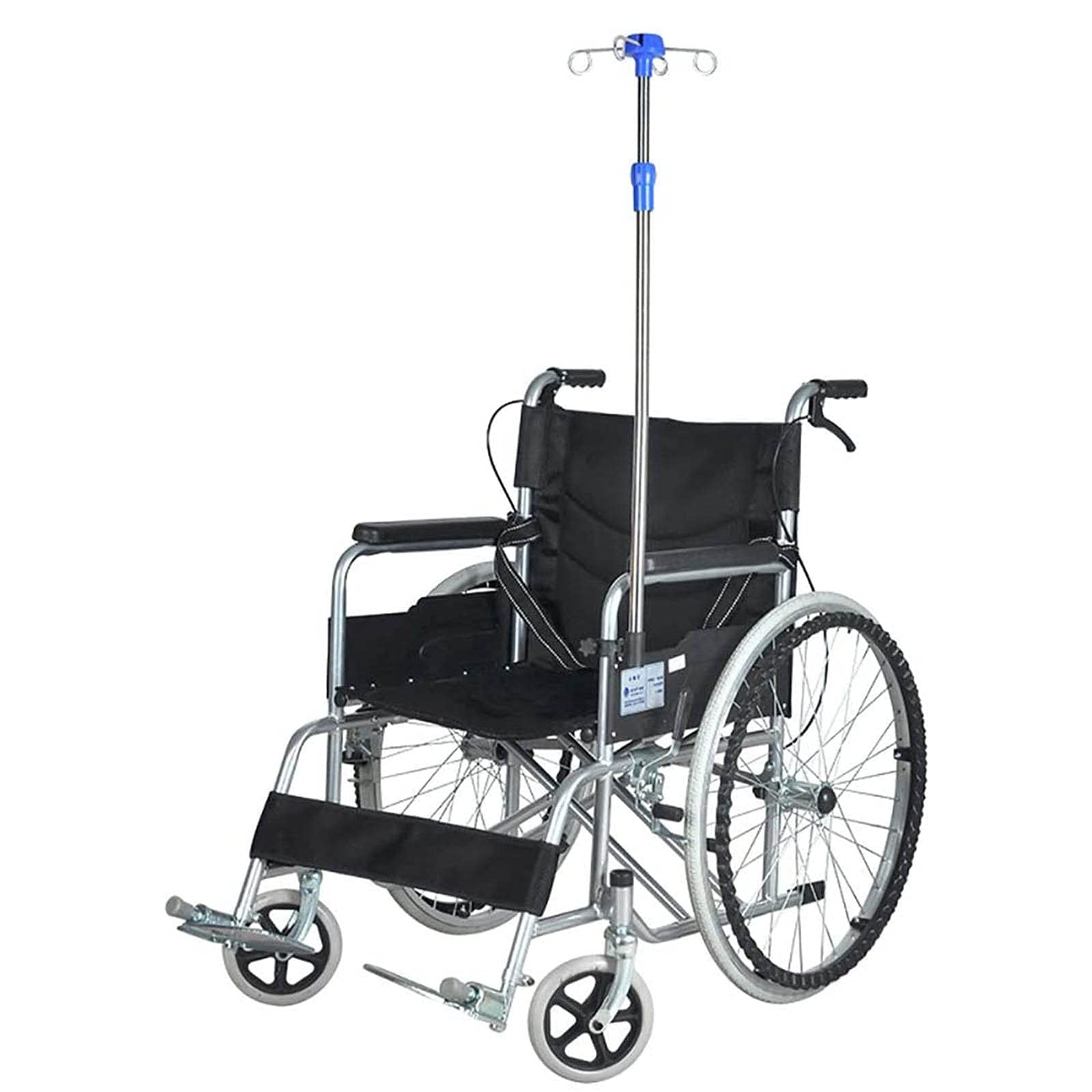 Soporte intravenoso para infusión, Soporte de infusión, Soporte IV para Silla de Ruedas, Portasueros con Acero Inoxidable, Soporte de exhibición de Altura Ajustable