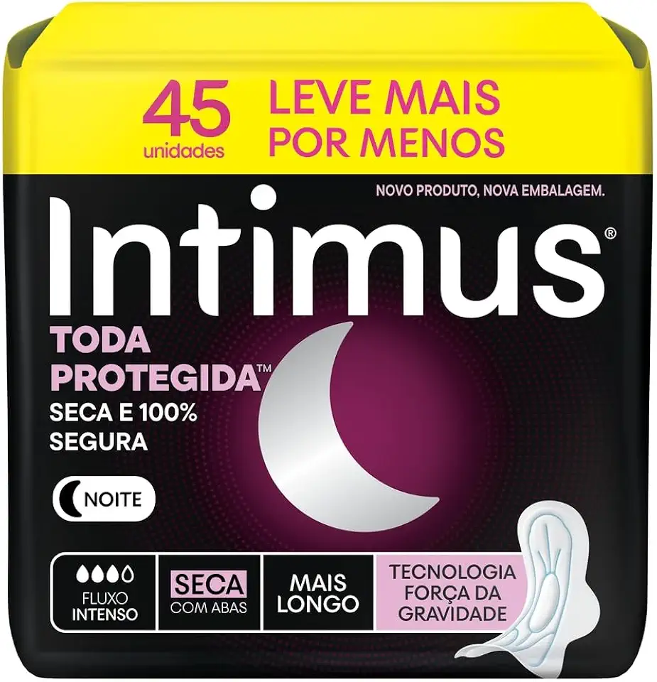 Absorvente Intimus Toda Protegida Noturno Seca Com abas 45 un