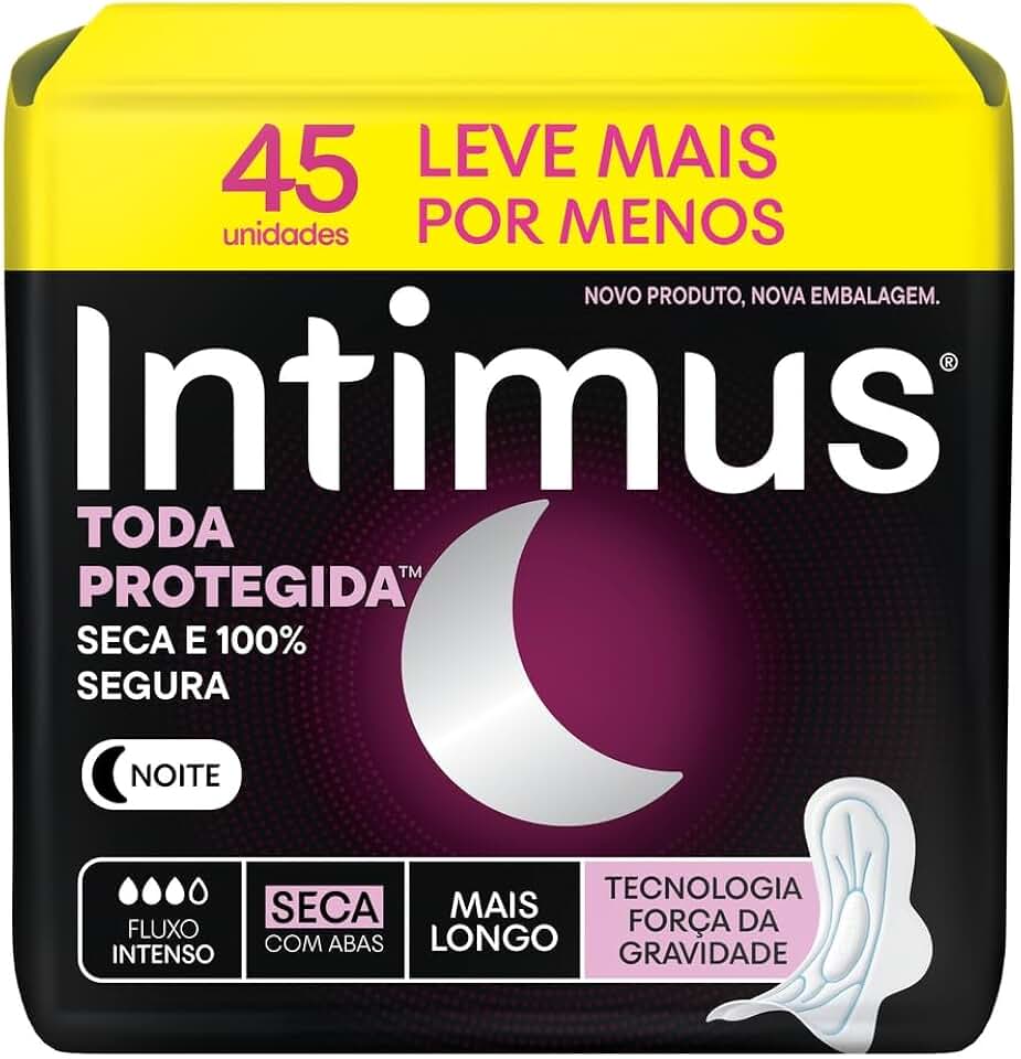 Absorvente Intimus Toda Protegida Noturno Seca Com abas 45 un