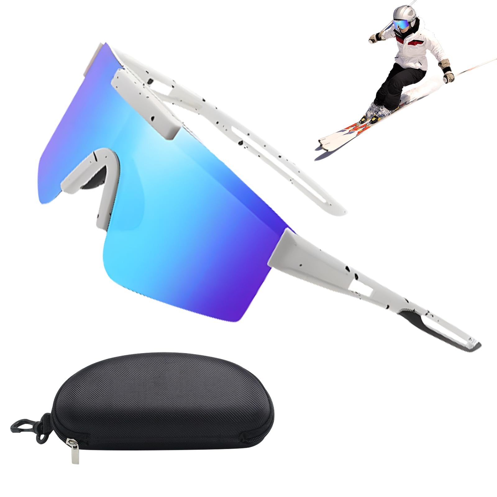 Vulevirtue Gafas Ciclismo,Gafas de Sol Deportivas Polarizadas,Gafas de Sol Deportivas con Montura,Polarizadas Gafas de Ciclismo,para Pesca Running Golf Conducir Futbol Hombre Mujer