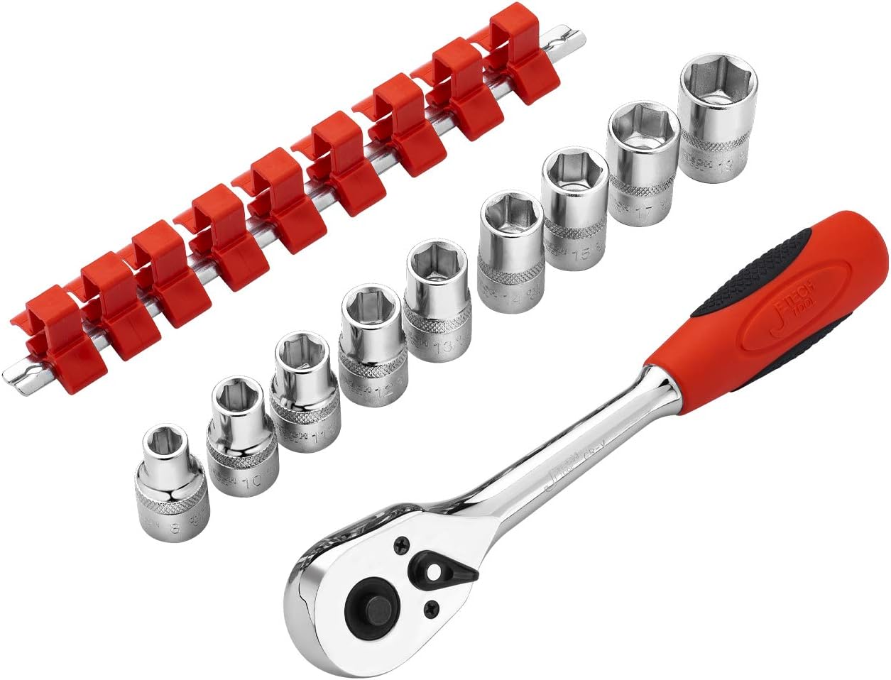 Jetech 1/2" Drive Ratchet Socket Wrench Set,Professional 45 Tooth