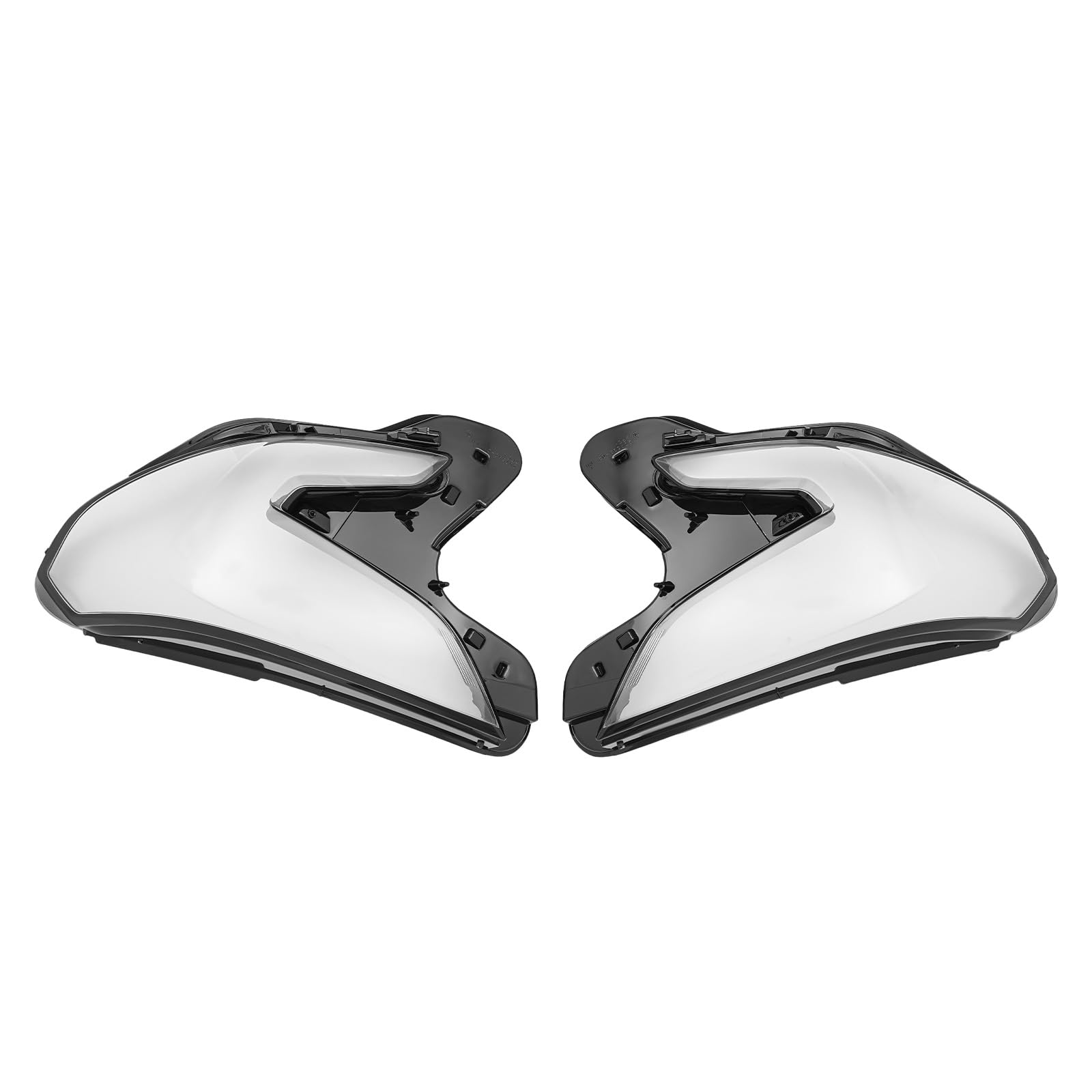 Fronimo Headlamp Lens Cover Compatible with GMC Terrain 2018-2021 Pair Front Headlight Lens Cover PC Black+ Clear