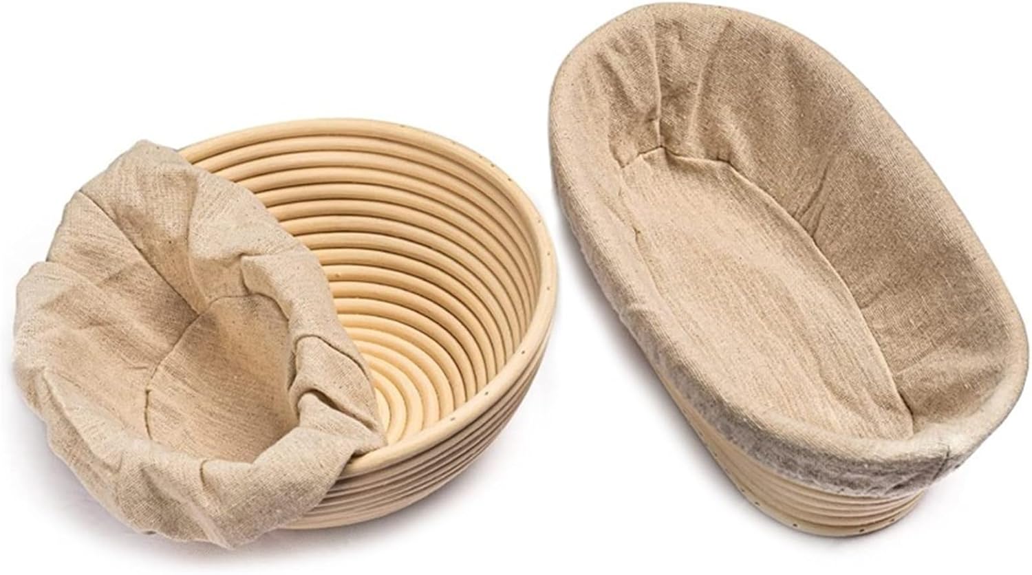 Handmade Natural Rattan Bread Proofing Basket Banneton for Sourdough and Dough Fermentation(Baguette 43X9X5)