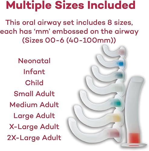 Miniatura 5 de Dealmed Guedel Airway Kit – Kit desechable para vías respiratorias orales, 8 piezas, ideal para kit de suministros de EMT, kit de primeros auxilios