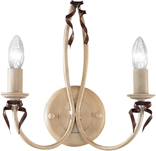 Classic Lighting 3652 IB Belluno, Hierro Forjado, ApliqueSoporte de Pared, Marfil-Marrón