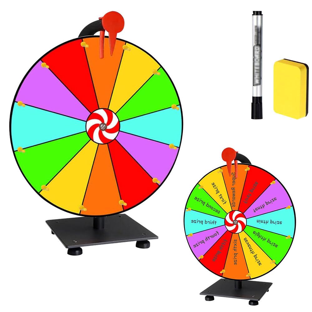 Ruota della fortuna, 12 ruote della fortuna, fai da te, con pennarello e gomma, per giochi della lotteria, giochi di parole, carnevale