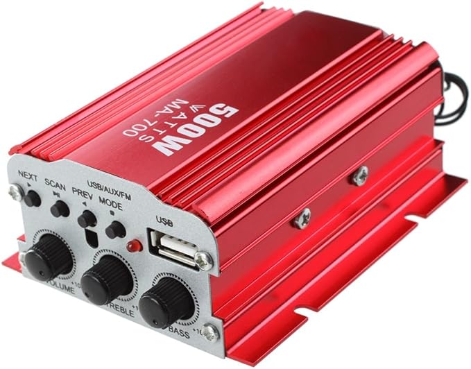 SURENHAP Amplificateur Stéréo Mini HiFi 2.1 Stéréo Basse Auto Voiture