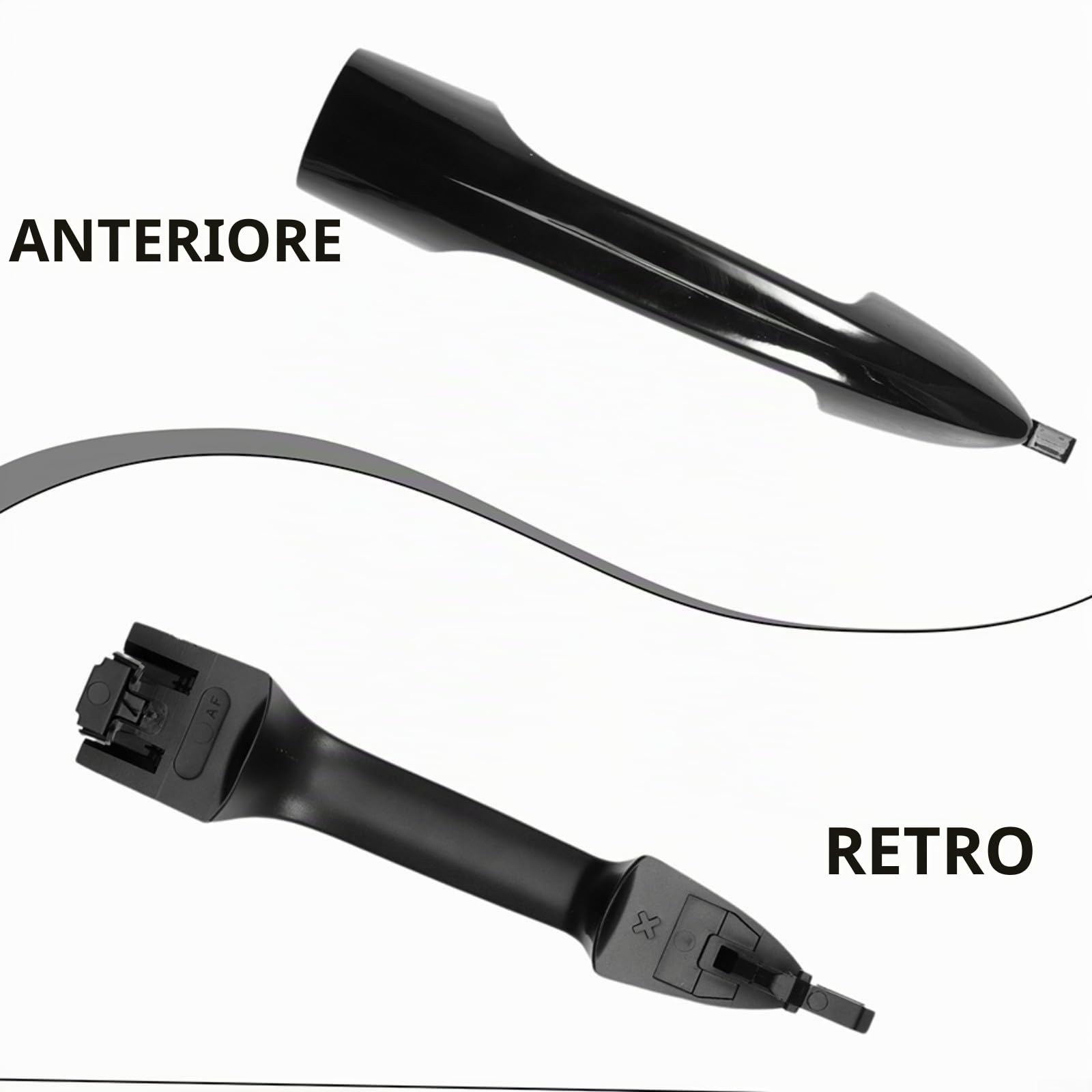1 paio di maniglie per porta anteriori nere compatibili con Alfa per Romeo, Giulietta, Mito, Lancia Y, OEM 2156145296 156145295