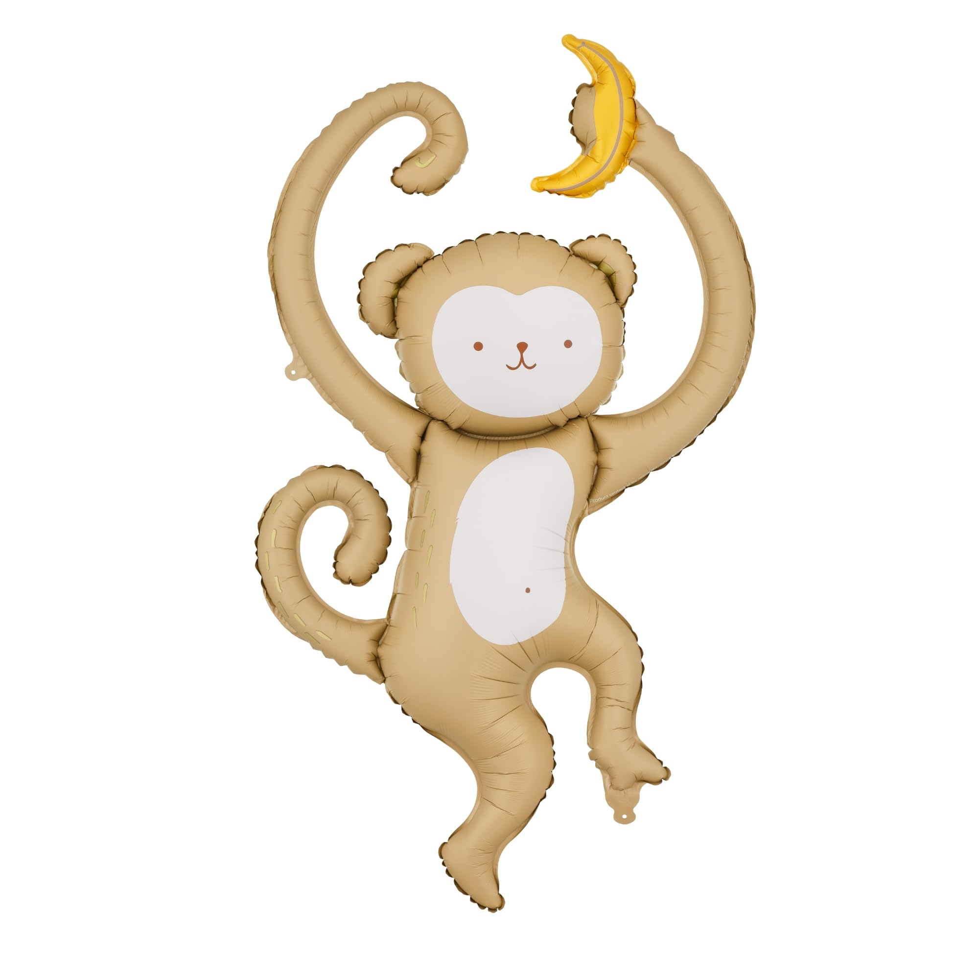 Foil Balloon Monkey 51 x 88 cm - Balloon for Children's Birthday Animal Party - Foil Balloon as Party Decoration for Festivals - Figure Balloon for Theme Party - Balloon Zoo Animal Decoration - Brown