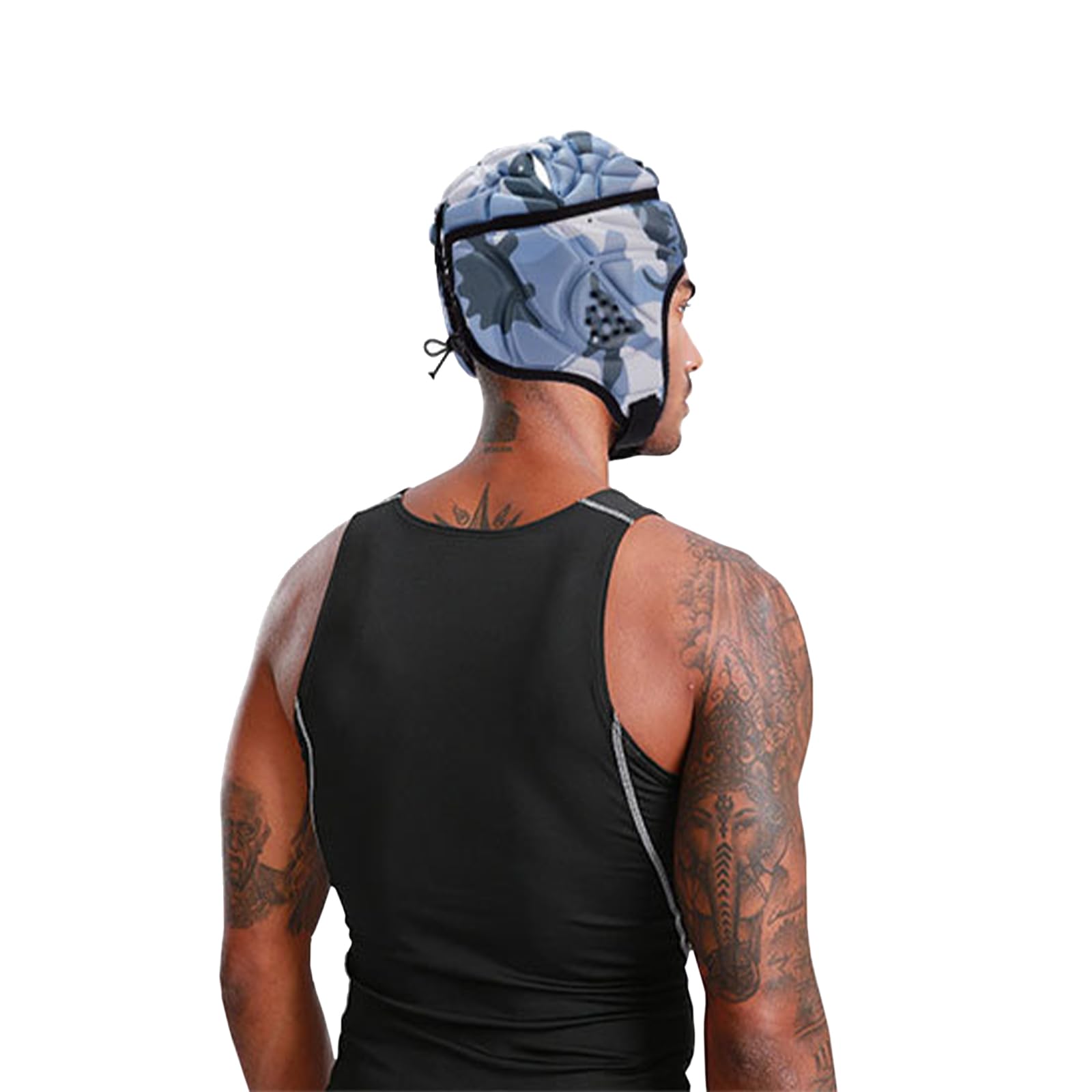 7v7 Rugby Headguard Scrum Cap,Adjustable Head Protector Hockey Football Soccer Goalie Soft Shell Headgear for Adults