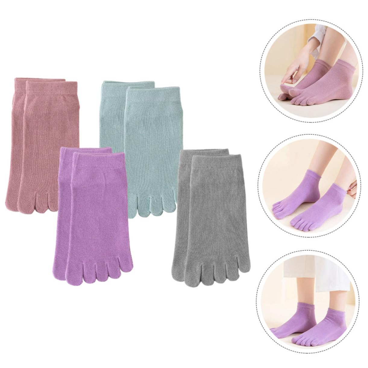 BESTYASH Calcetines Con Dedos Calcetines Altos Para Mujer Calcetines Bajos Invisibles Calcetines De Cinco Dedos Calcetines Separados Calcetines Para Mujer Calcetines Cortados