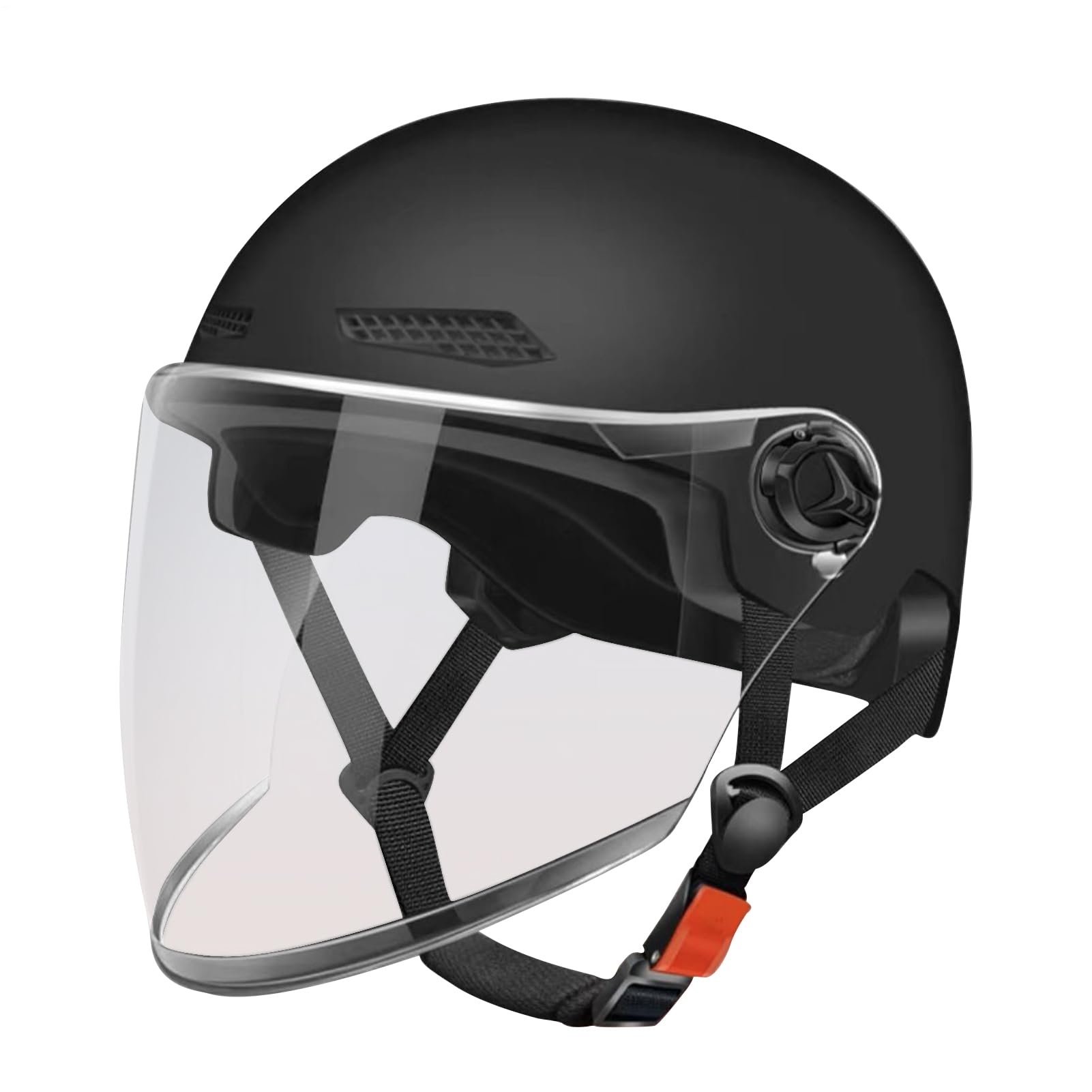 Casco Mezzo Casco Moto | Caschi Motocicletta | Apertura Rapida Stile Retro per ATV Scooter Uso Donna Uomo Giovani Appassionati Outdoor