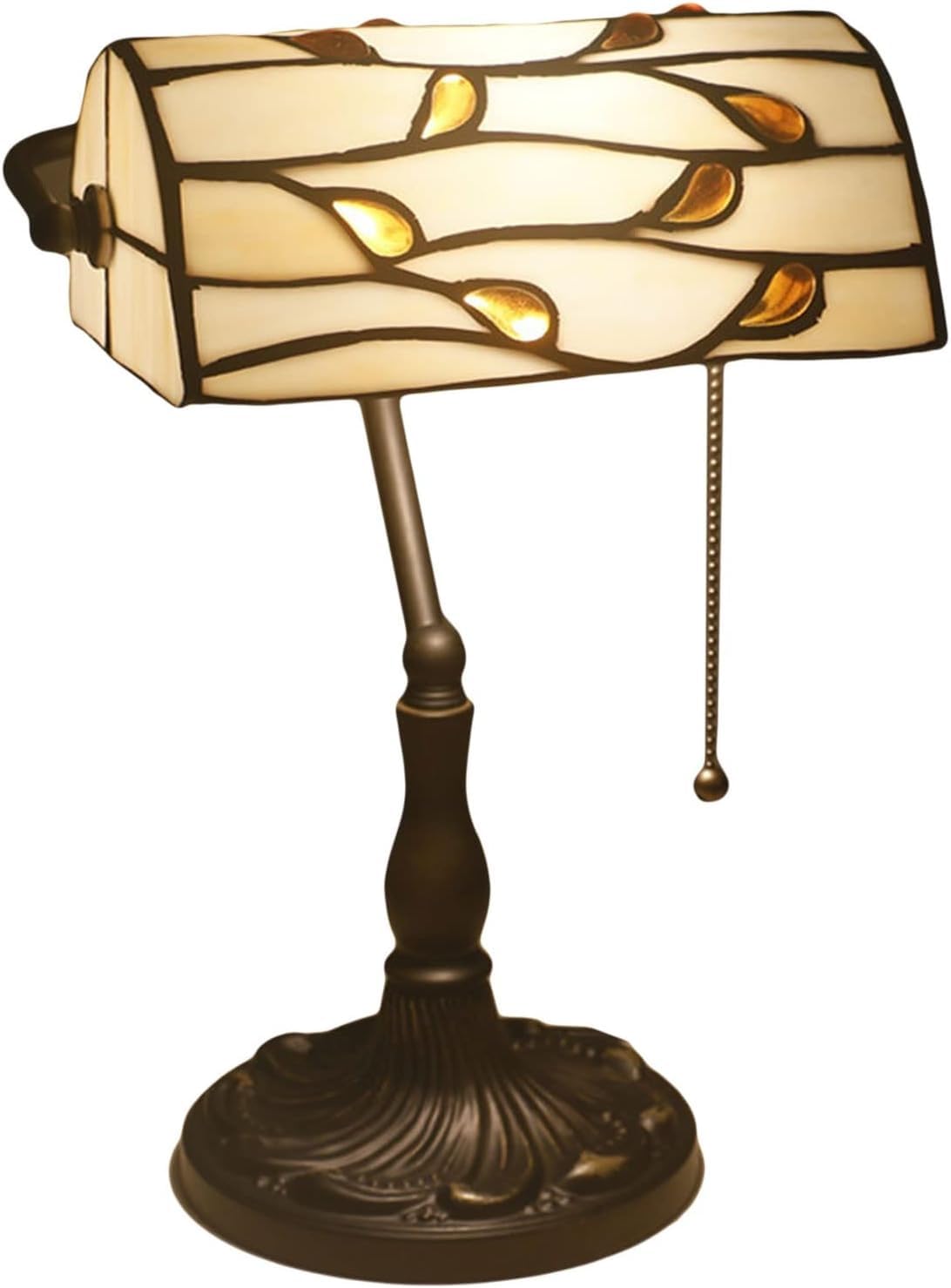 DFAEEKIYO Table Lamp European Vintage Bank Lights Handmade Stained Glass(1)