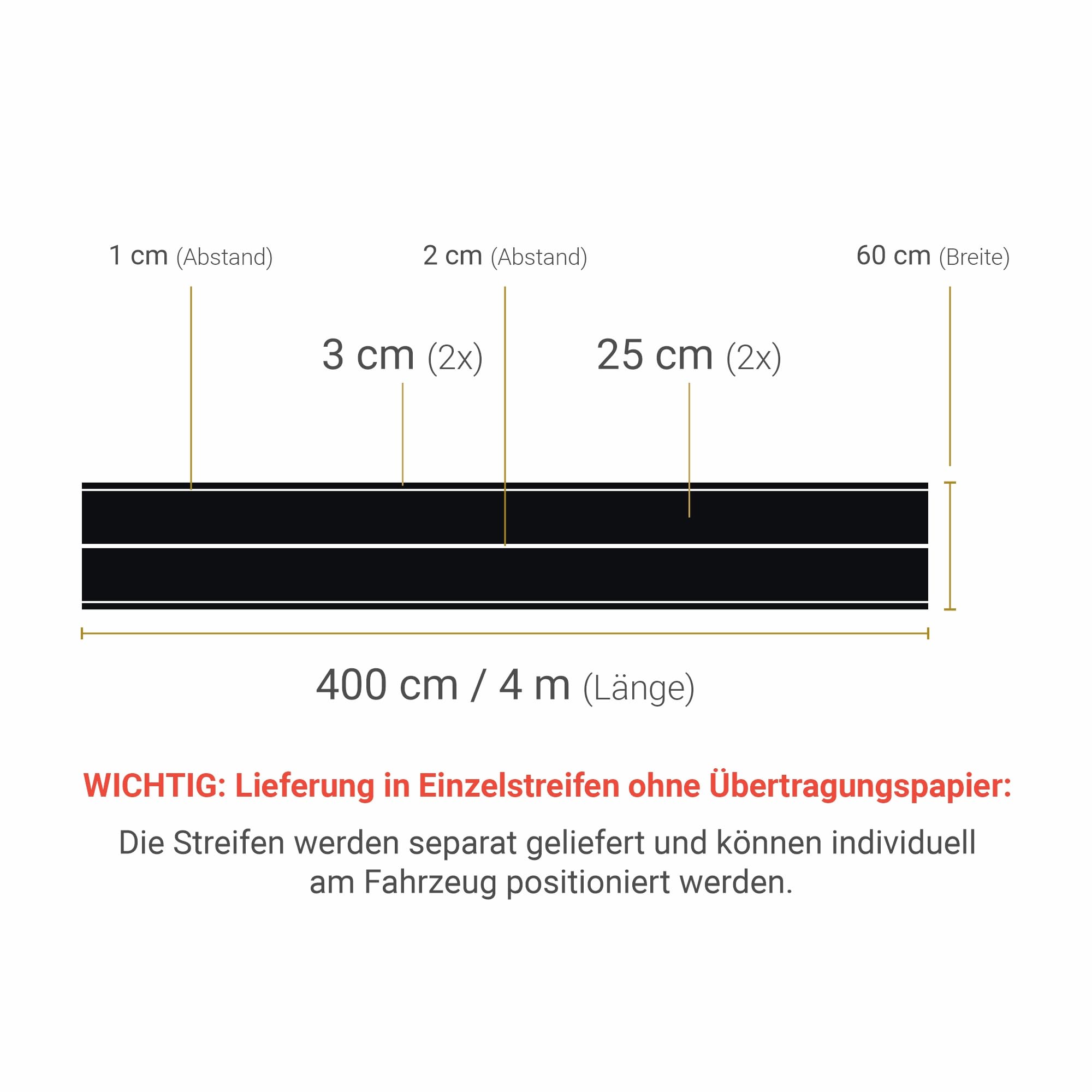Rennstreifen Aufkleber Dunkelblau 2x3cm & 2x25cm je 4m Einzelstreifen – Zierstreifen Rallye- & Viperstreifen für Auto Dach Heck Motorhaube UV-beständig Waschstraßenfest