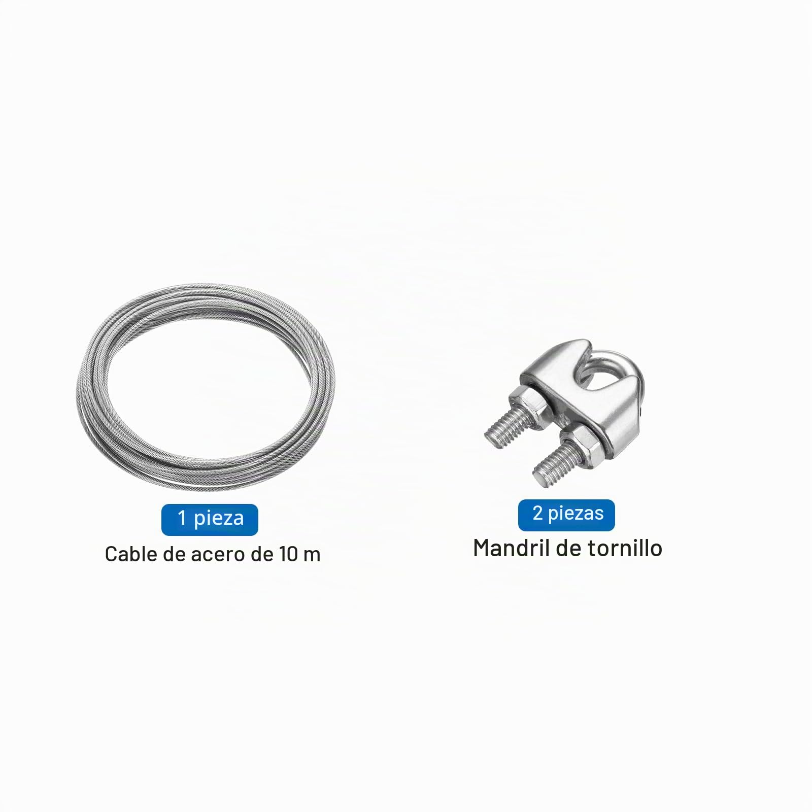 QUARKZMAN 10m Cable de Acero Inoxidable 304, 8mm OD Kit de Cuerda de Alambre con 2pcs Tornillo Mandril PVC Recubierto para Cuerda Tendedero, Suspensión, Planta Soporte, Transparente