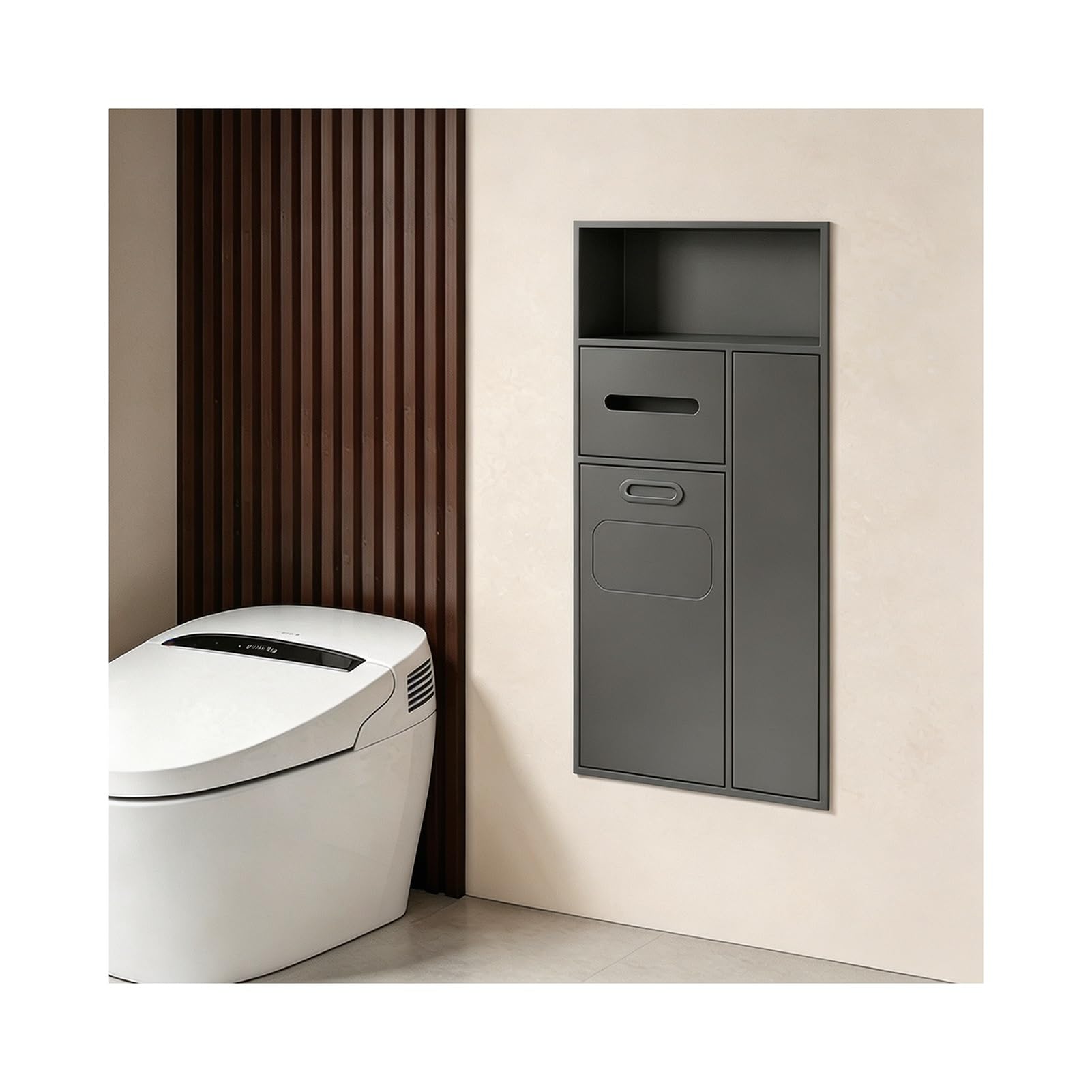 Recessed Toilet Niche, Concealed Bathroom Trash Can Niche for Hoom Bathroom