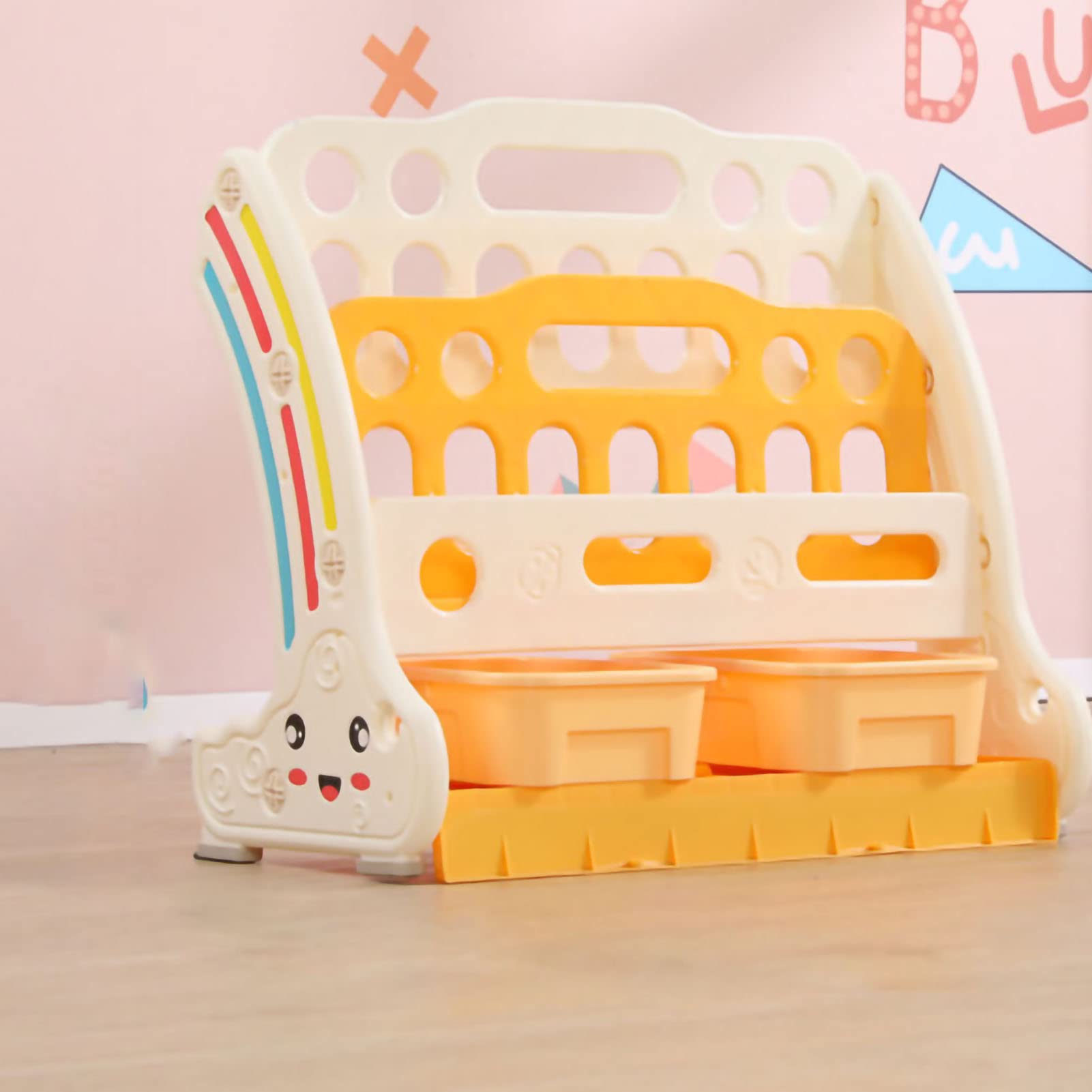 Scaffale per Libri Illustrati per Bambini di Ingegneria Architettonica, Scaffale per Libri Illustrati Senza Giunture, Libreria da Pavimento Stabile per la Scuola Materna, Piastra per (3