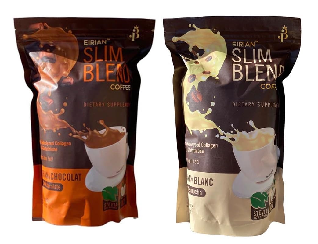 EIRIAN Slim Blend Coffee Collagen and L-Glutathione 10 Sachets x 21g (White Mocha)