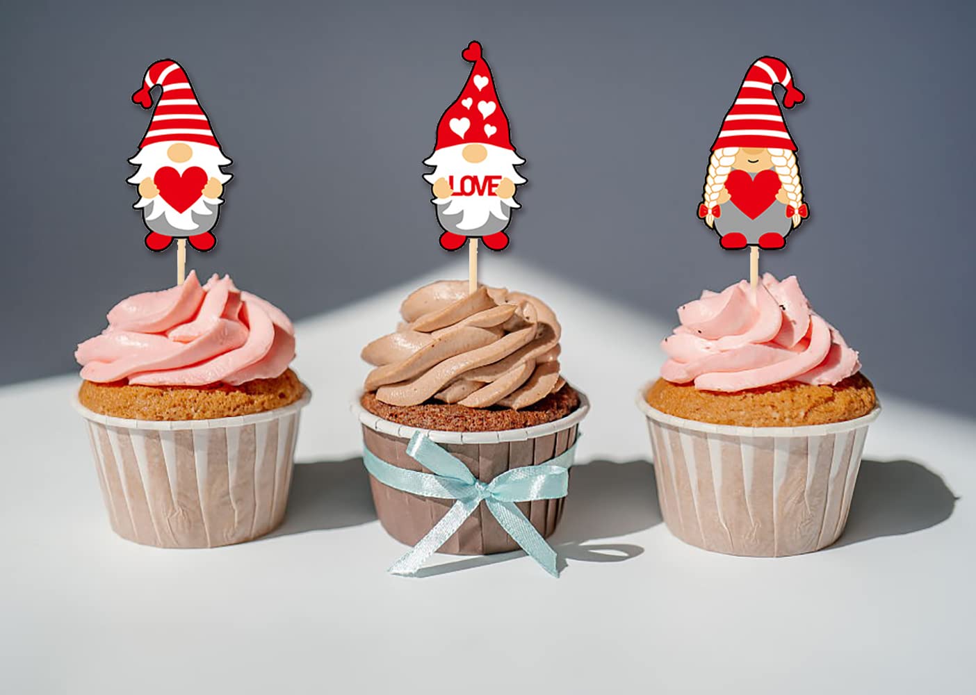 Lot 80 Décorations Cupcakes Cœur Rouge/rose - Papier Riz Comestible - Saint-Valentin Et Fêtes Amour