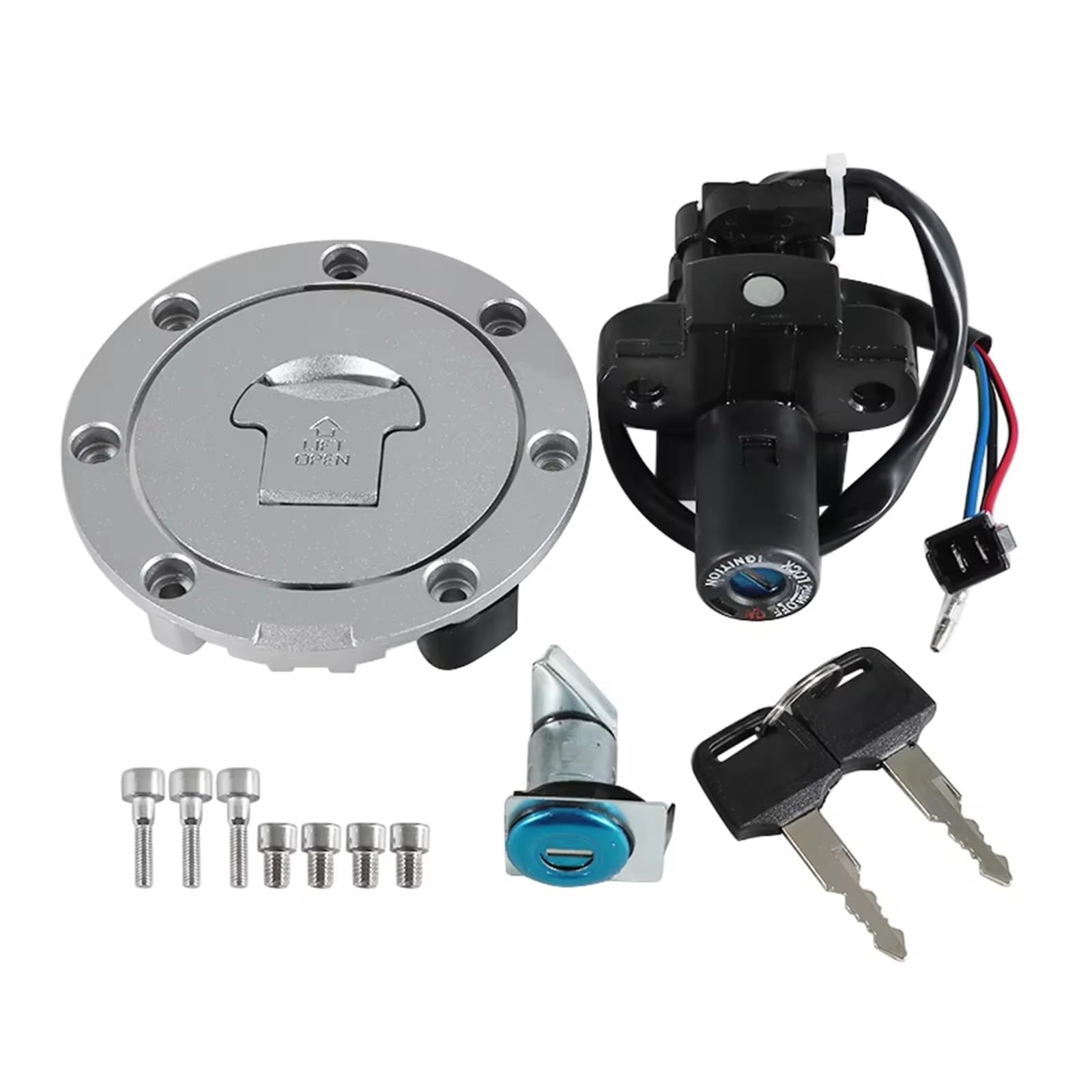 Cerradura Encendido Moto Kit Cerradura Moto Para Para CBR600 1991-1998 Para CBR900 1992-1997 | Interruptor encendido Combustible para tapa gasolina para kit llave bloqueo asiento Interruptor encendido Bloqueo llave