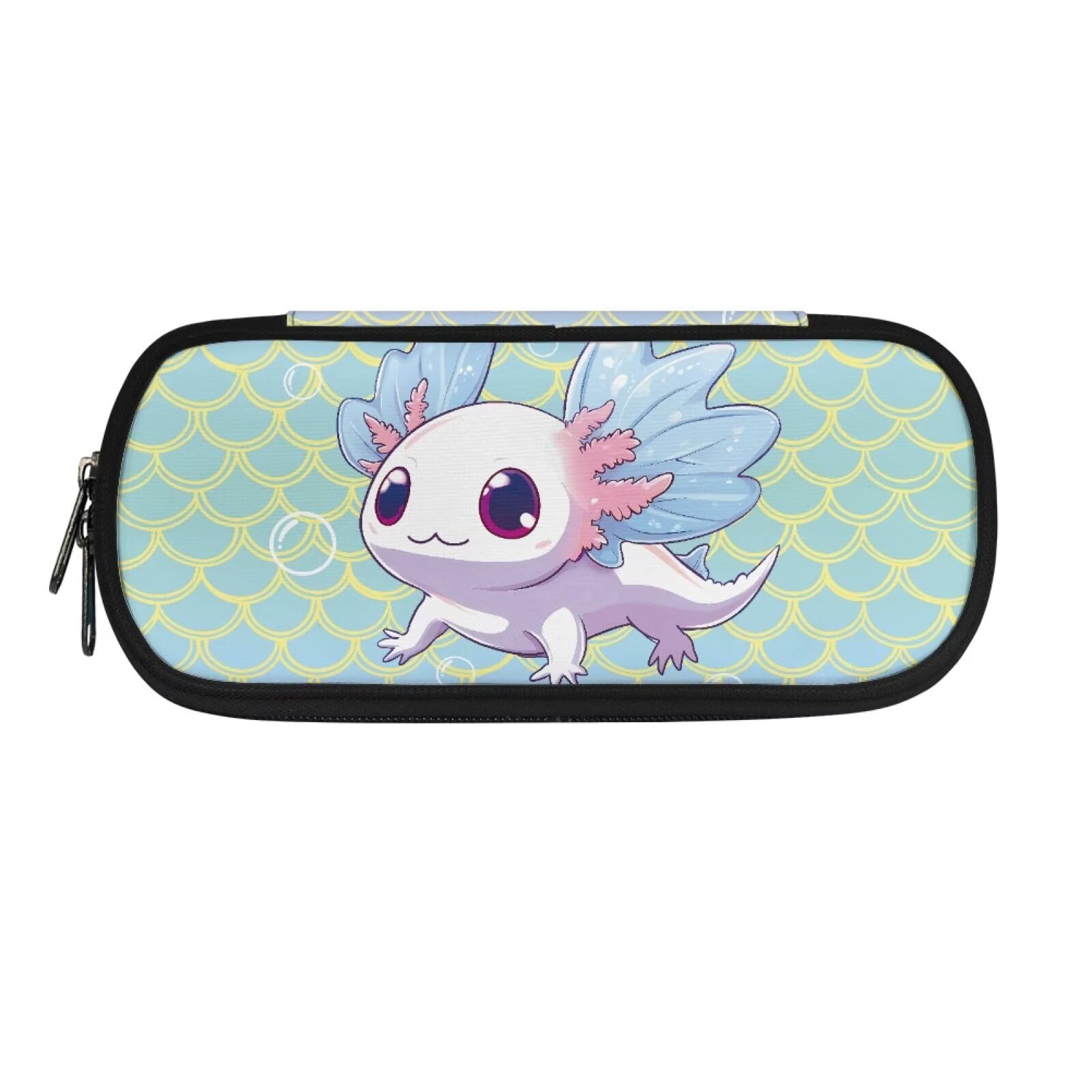 Howilath Mermaid Axolotl Pencil Case School Pencil Case for Kids Large Capacity Pen Pouch Stationery Pen Bag with Compartments