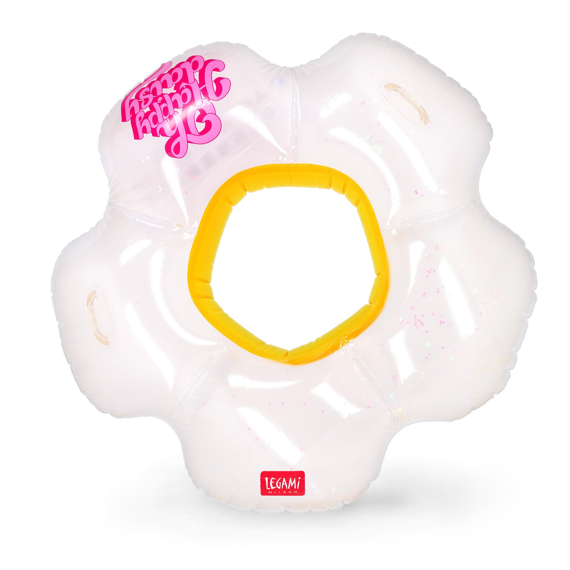 Legami - Inflatable Donut for Swimming Pool, Maxi Inflatable Donut for Children and Adults, Inflatable Beach, Supports up to 80 kg, Savior Shaped Donut, Diameter 102 cm, White