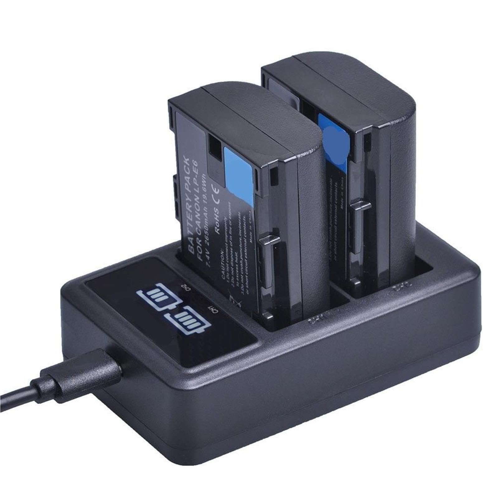LP-E6 Batteria for Fotocamera Caricatore Doppia Porta