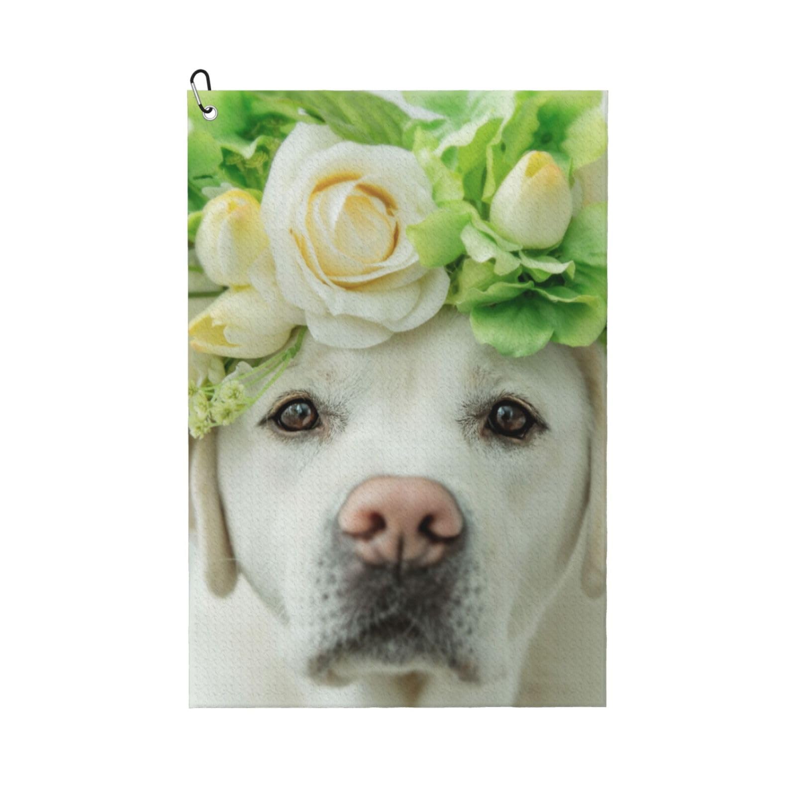 Hnnkloy Funny Labrador Retriever Puppy, 16x24 in Portable Waffle Golf Towels with Carabiner Clip for Golf Bag