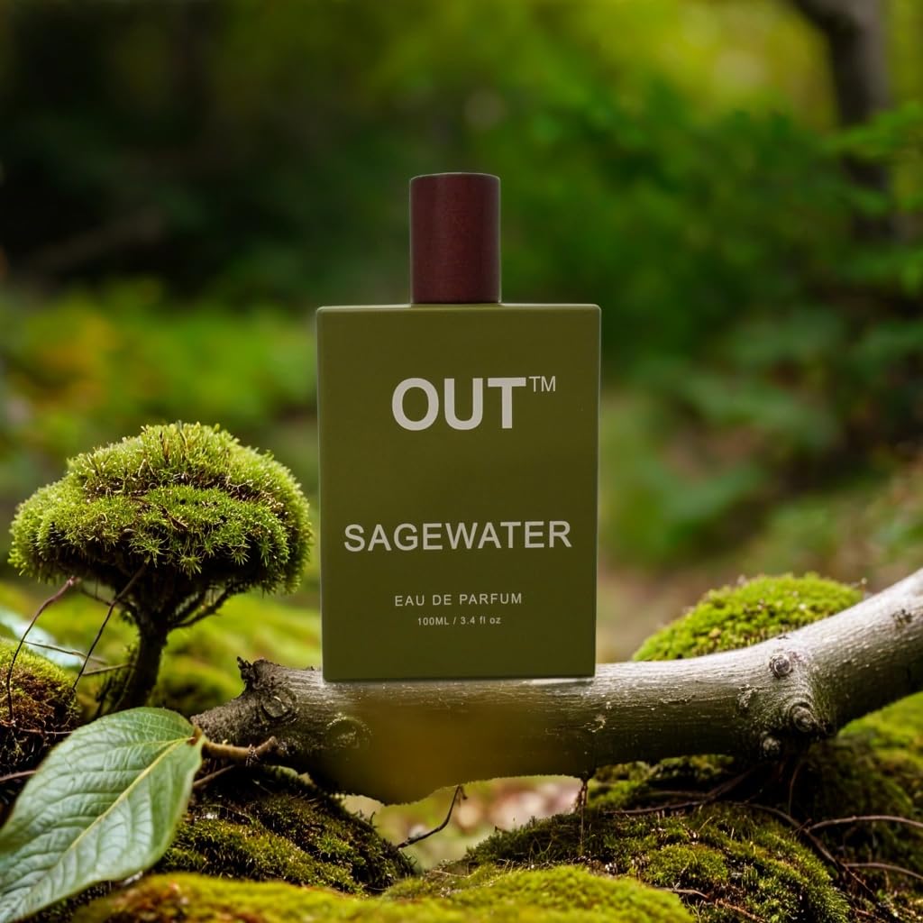 OUT Eau de Parfum, Men's Fragrance, Woody Scent with Sagebrush, Pine, and Amber Notes, Rugged yet Refined