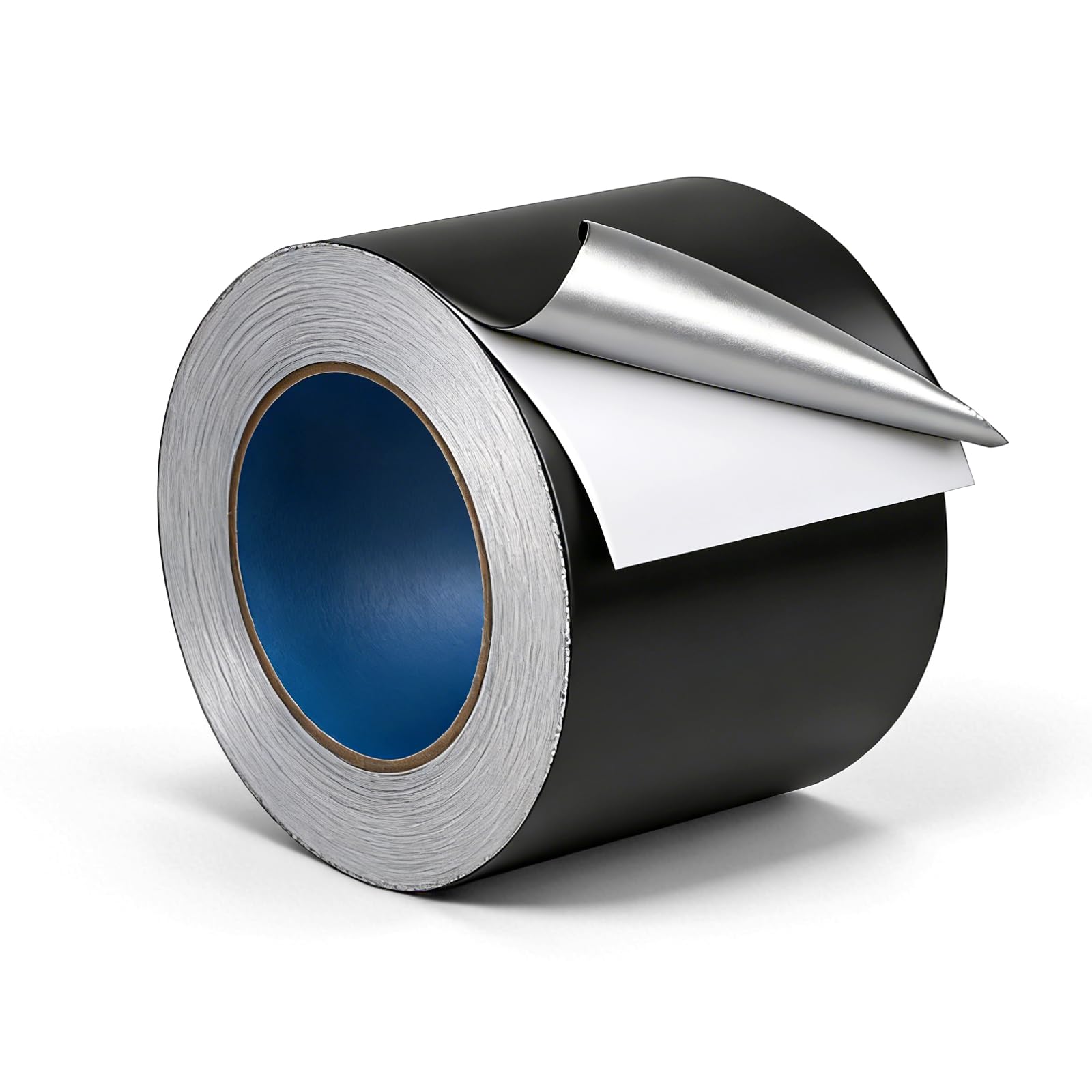 EXLECO Ruban Adhésif Aluminium Noir 100 mm x 50 m, Épaisseur 0,07 mm – Scotch Haute Temperature avec Pellicule de Protection, isolant Thermique y Imperméable, Scotch Pare Vapeur pour Conduits