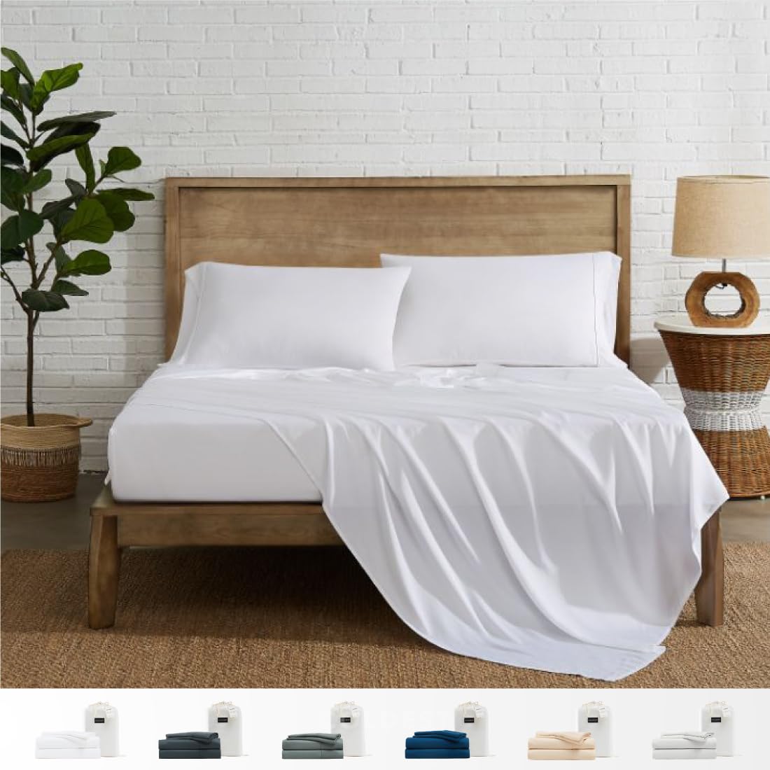 Coldest Bedding Sheets & Pillowcases, 100% Viscose derived from Bamboo - 5 Pieces