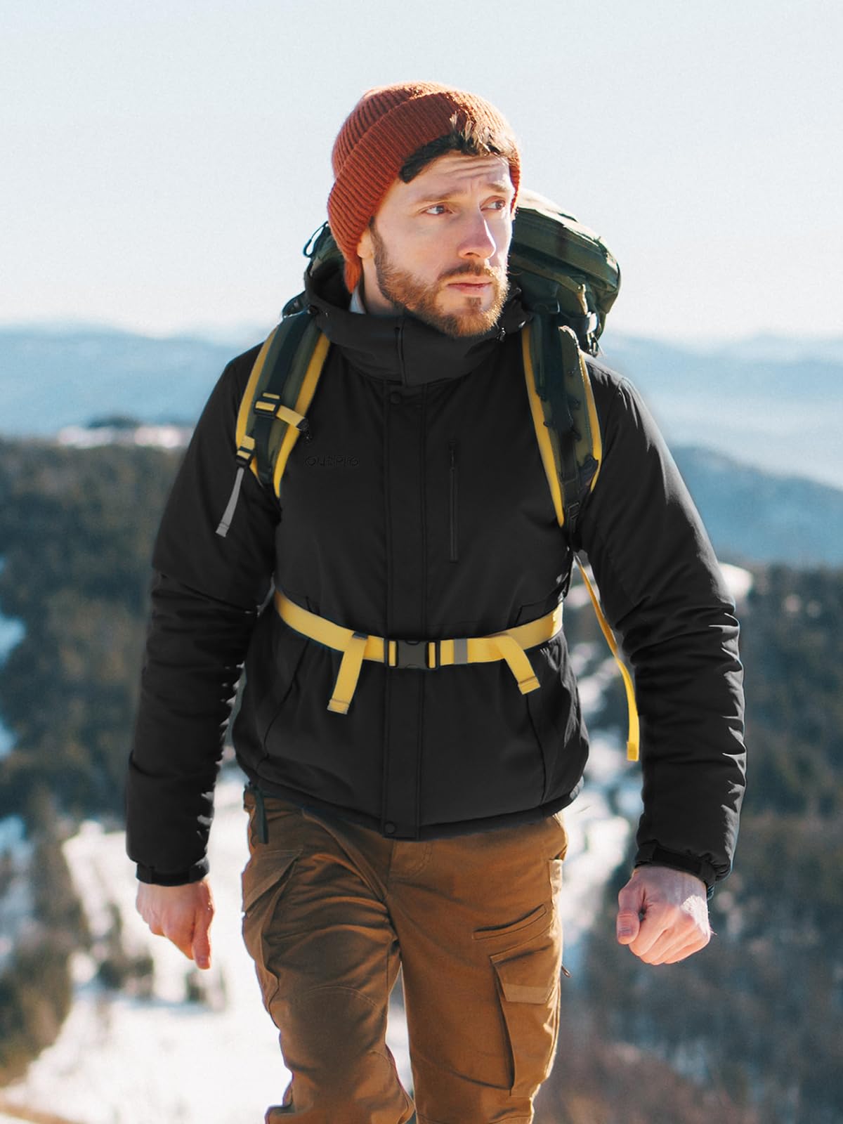 OutPro Herren Skijacke Winterjacke Wasserdicht Winddicht Funktionsjacke Outdoor
