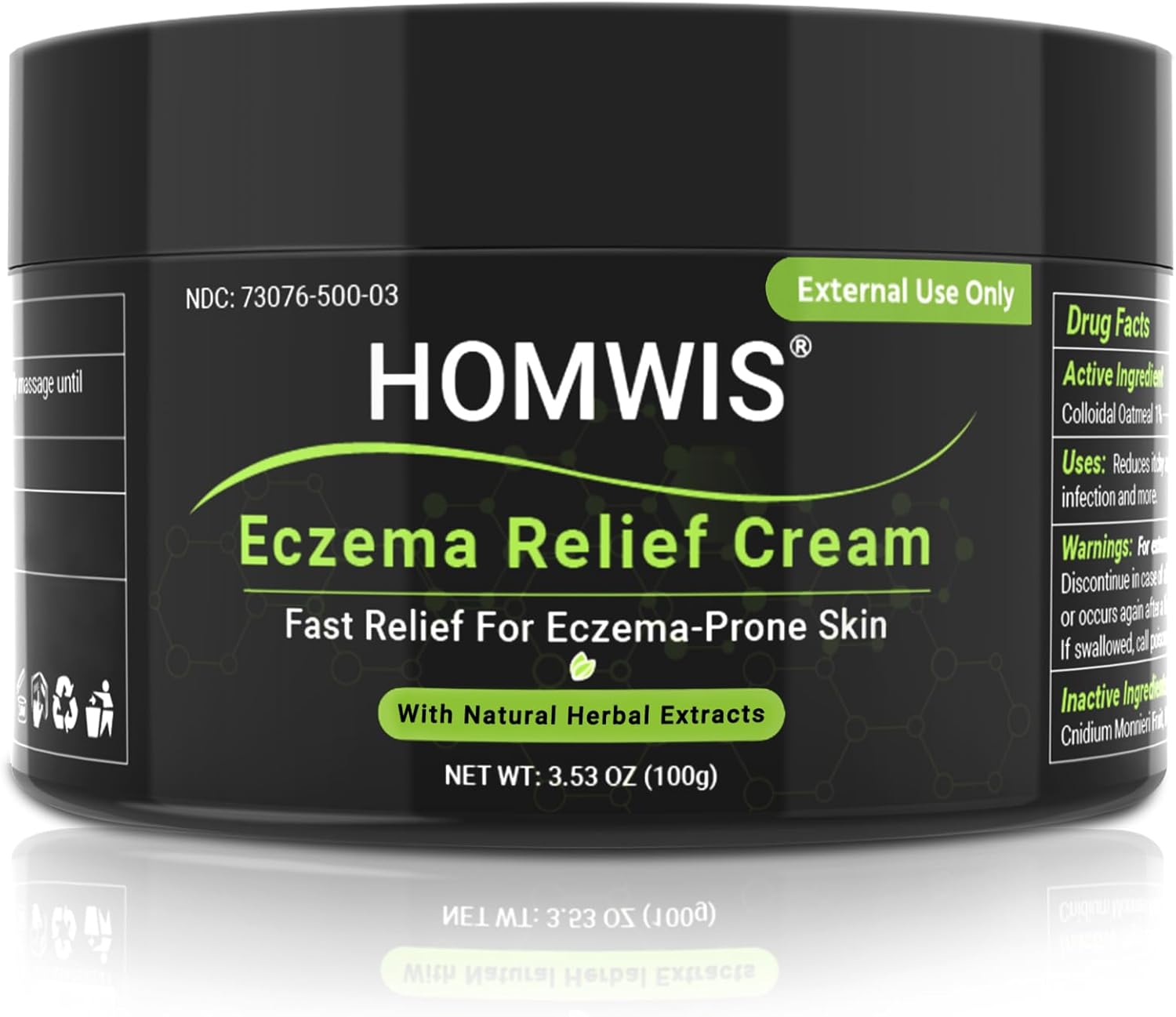 Eczema Cream, Psoriasis, Dermatitis & Rashes Treatment, Moisturizer for Dry, Itchy & Sensitive Skin, Face, Scalp & Body Soothing, Eczema Itch Relief, 3.53 OZ