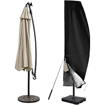 DOCEPERT Cantilever Umbrella Covers for Outdoor Umbrellas 9-12ft,420D Oxford Fabric Patio Offset Umbrella Cover with Sturdy Waterproof Zipper and Top Vent,Garden Outdoor Umbrella Covers