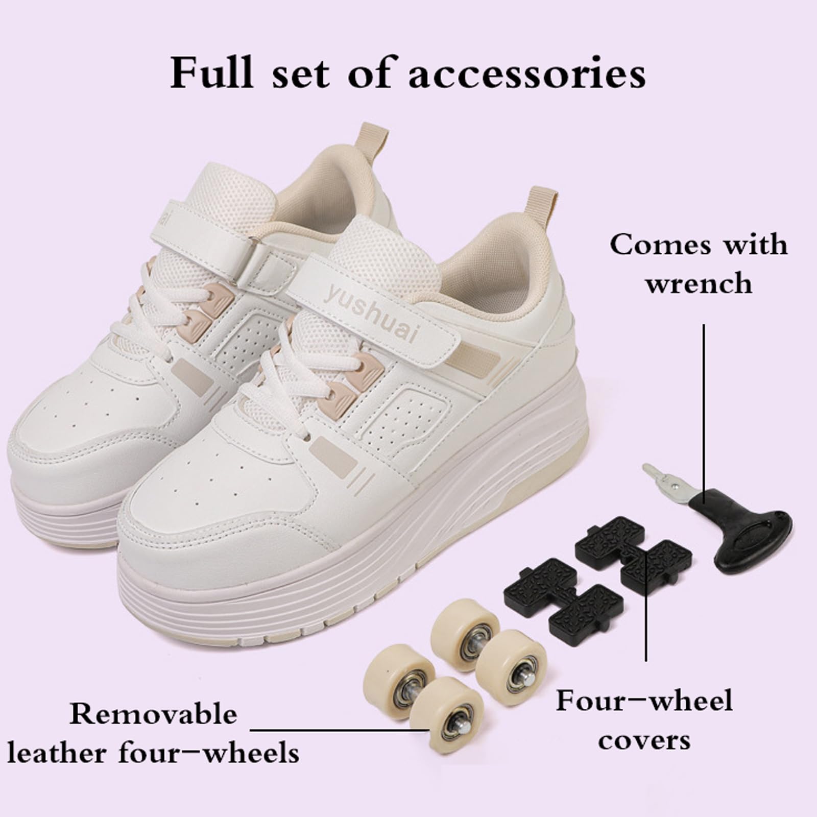 Scarpe Rotelle Bambina,Scarpe con Le Rotelle,Scarpe da Ginnastica da Pattini,con Ruote Retrattili Automatiche,Traspirante,Universali per Ragazzi E Ragazze