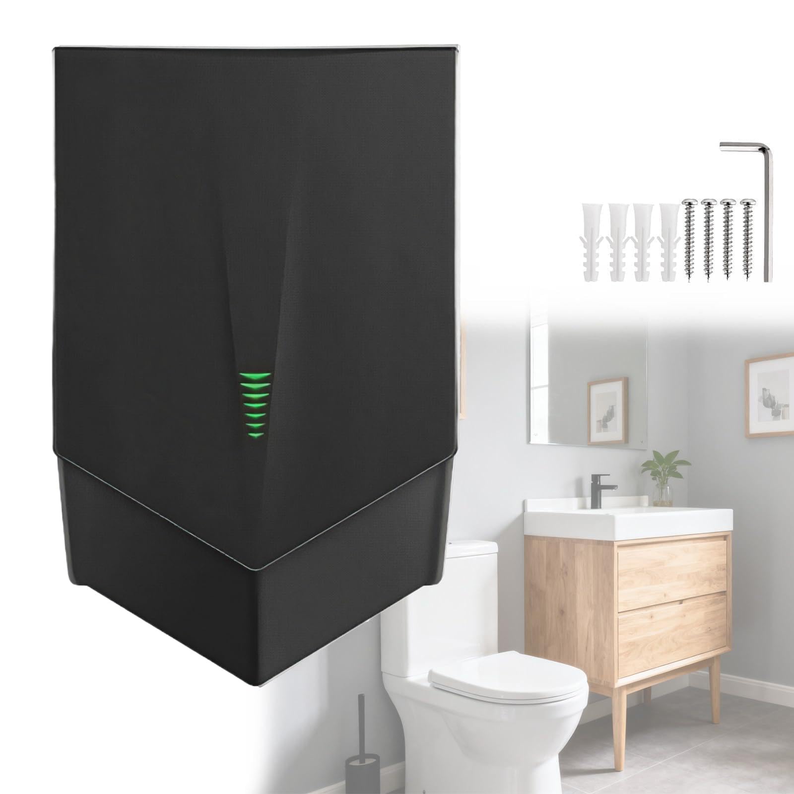 Sèche-mains mural électrique 1500 W bidirectionnel pour sanitaires