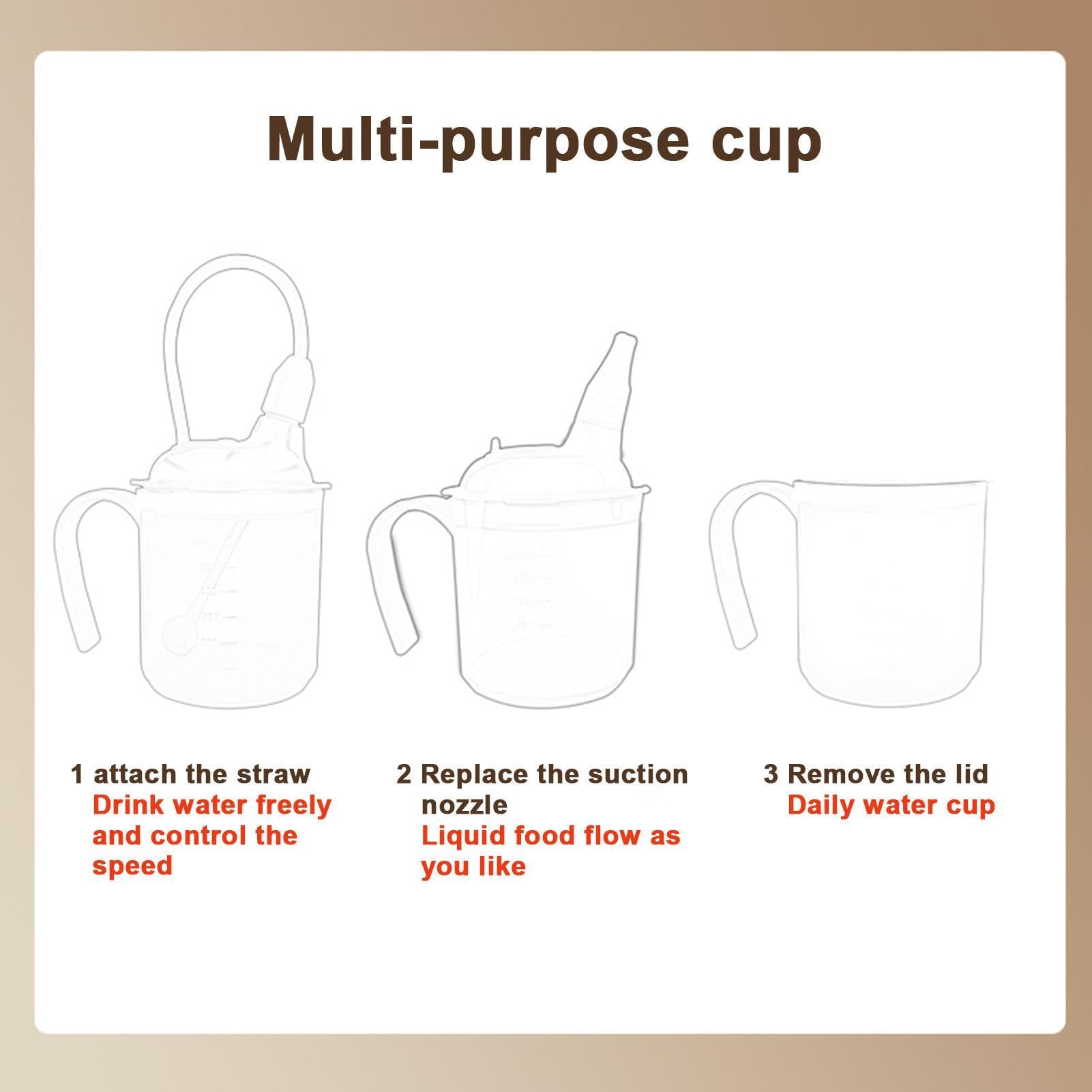 Tazza con beccuccio per anziani, a prova di fuoriuscite, aiuto per bevande calde o fredde, soluzione per bere accessibile ai disabili da 300 ml, per la cura quotidiana