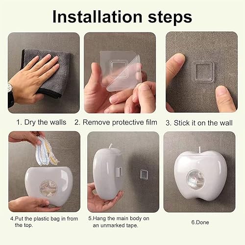 Miniatura 2 de Dispensador de caja de almacenamiento de plástico, caja de almacenamiento de envoltura de plástico montada en la pared, sin perforaciones, caja de