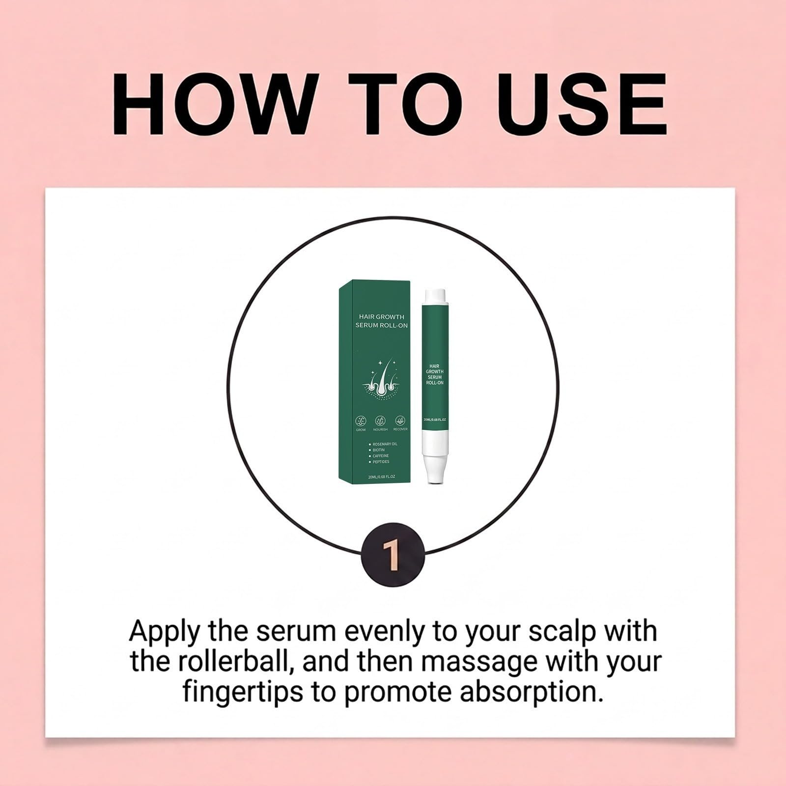 Haarwachstumsserum Roll-On 20 ml – fördert das Wachstum & repariert die Haare – beruhigende Scalp-Pflege für feines / geschwächtes Haar