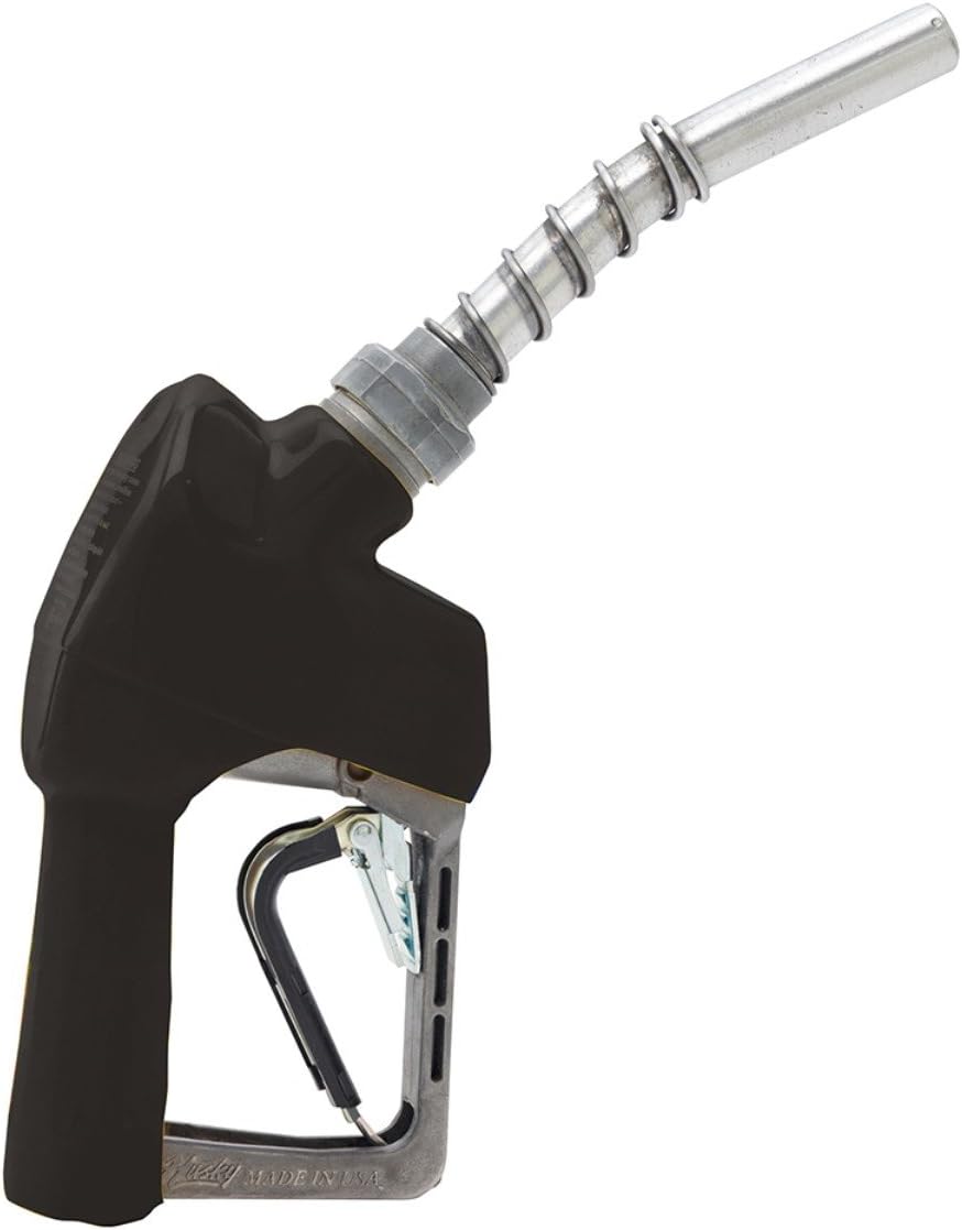 Husky Unleaded Fuel Nozzle, Made in USA, with 3-Notch Hold Open Clip and Full Grip Guard, Model 159404N-04