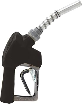 Husky Unleaded Fuel Nozzle, Made in USA, with 3-Notch Hold Open Clip Grip Guard, Model 159404N-04