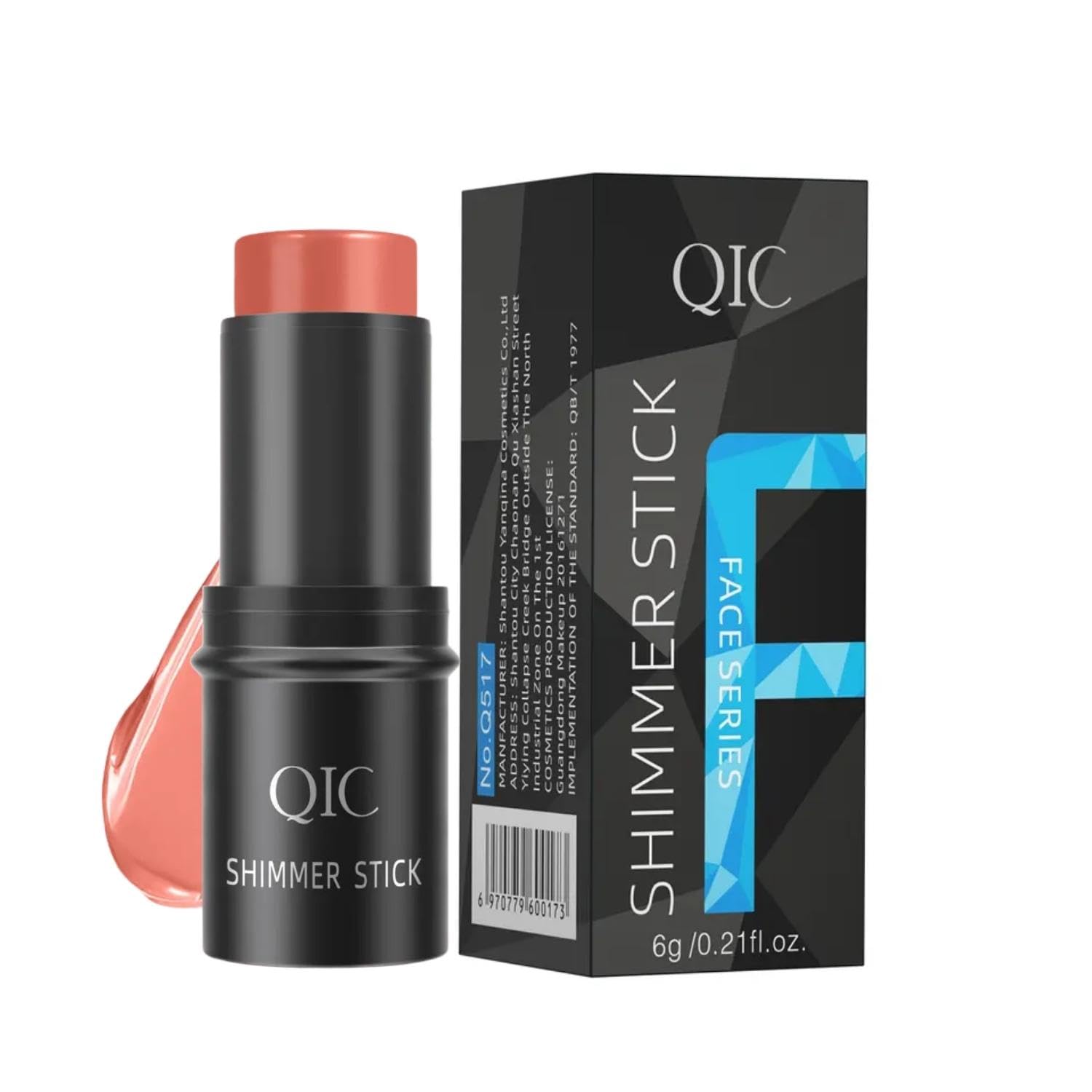 NIKITA.VIVIShimmer Stick (#06), Creamy Makeup Blush Stick Highlighter Contour Stick, Matte Cream Blush Cheeks Lips Eyeshadow, Full Coverage Adds Shimmer Face Cosmetics, Waterproof Long-lasting 6G