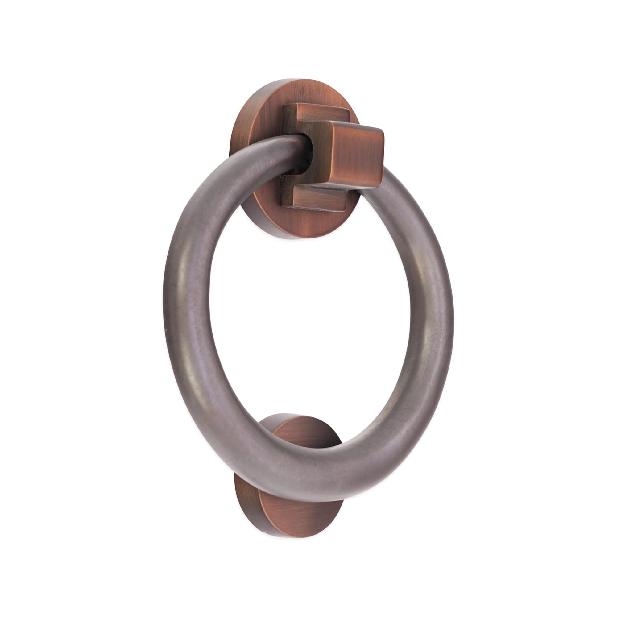 Infinity Decor Battente ad anello in ottone massiccio da 110 mm, finitura bronzo invecchiato, di alta qualità, per ingresso e porta d'ingresso